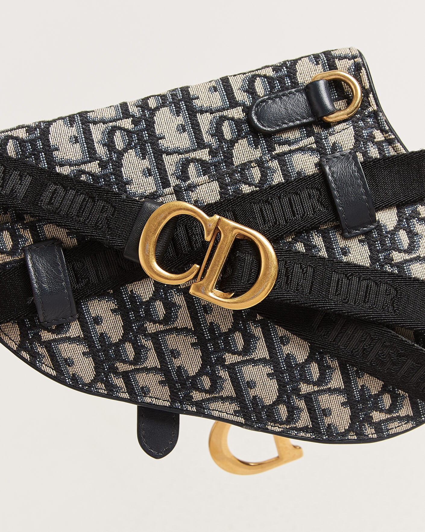Herr | Pre-Owned & Vintage Bags | Dior Pre-Owned | Saddle Belt Pouch Bag Oblique Jacquard Blue