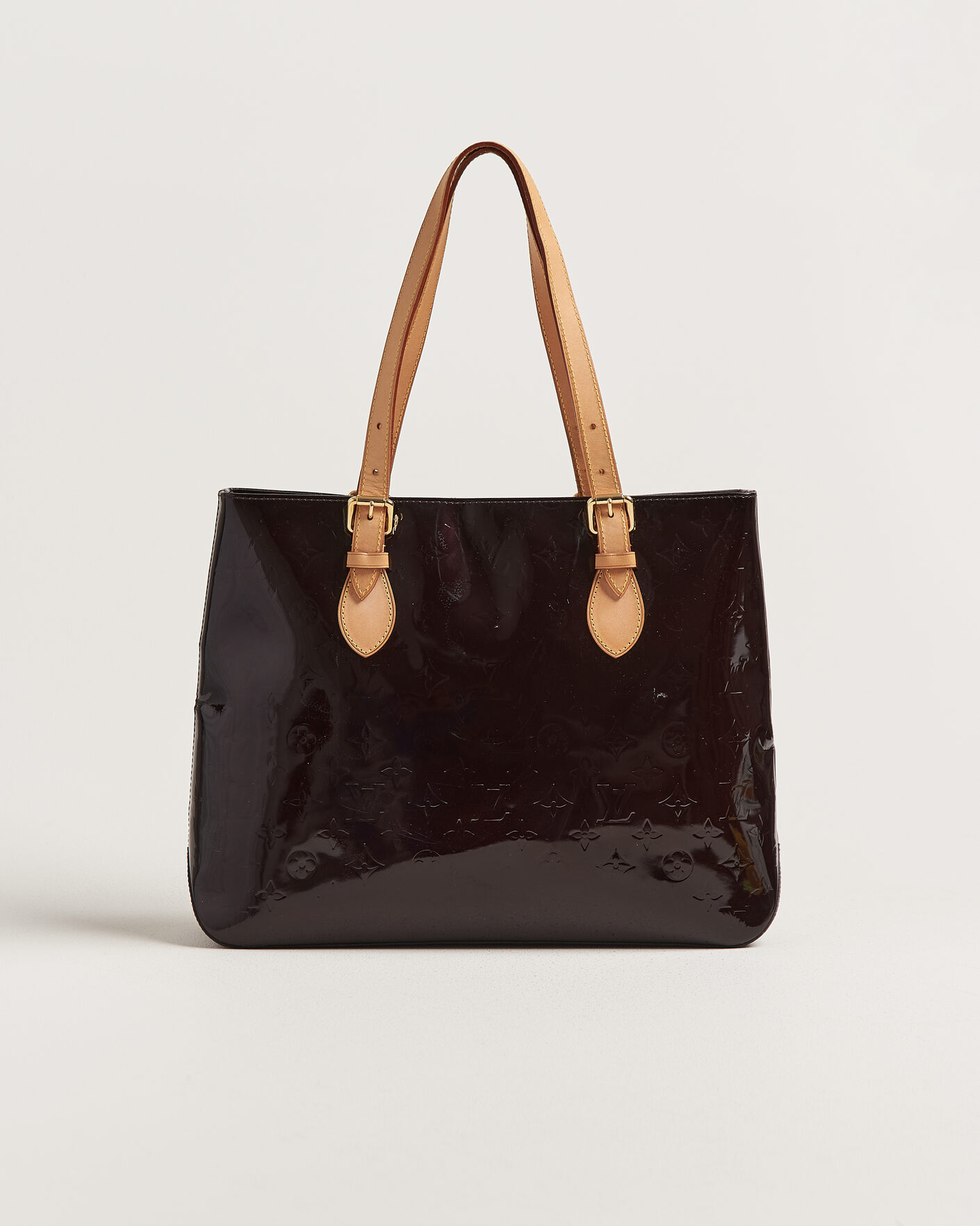 Herr | Pre-Owned & Vintage Bags | Louis Vuitton Pre-Owned | Brentwood Tote Bag Vernis Leather Burgundy