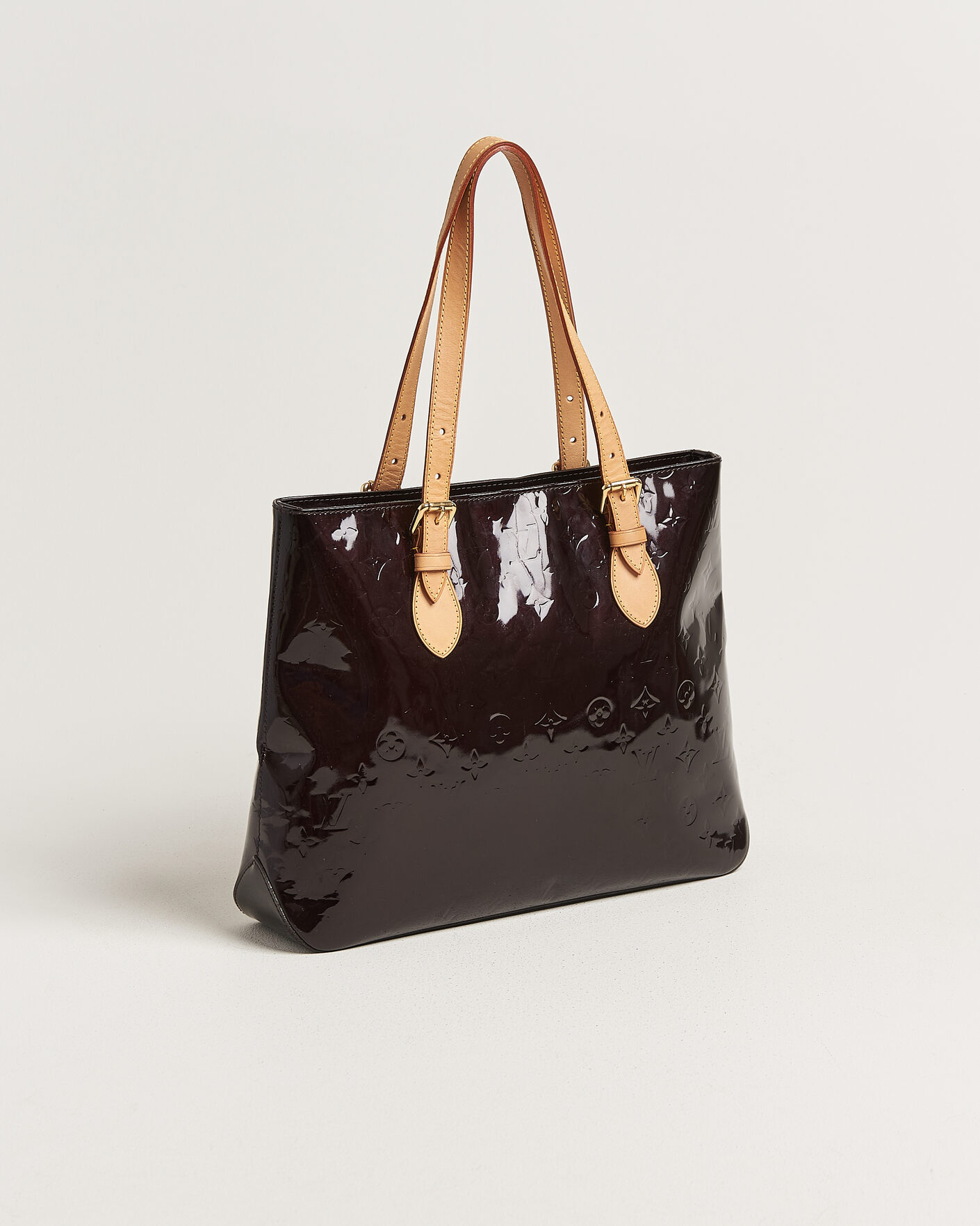Herr | Pre-Owned & Vintage Bags | Louis Vuitton Pre-Owned | Brentwood Tote Bag Vernis Leather Burgundy