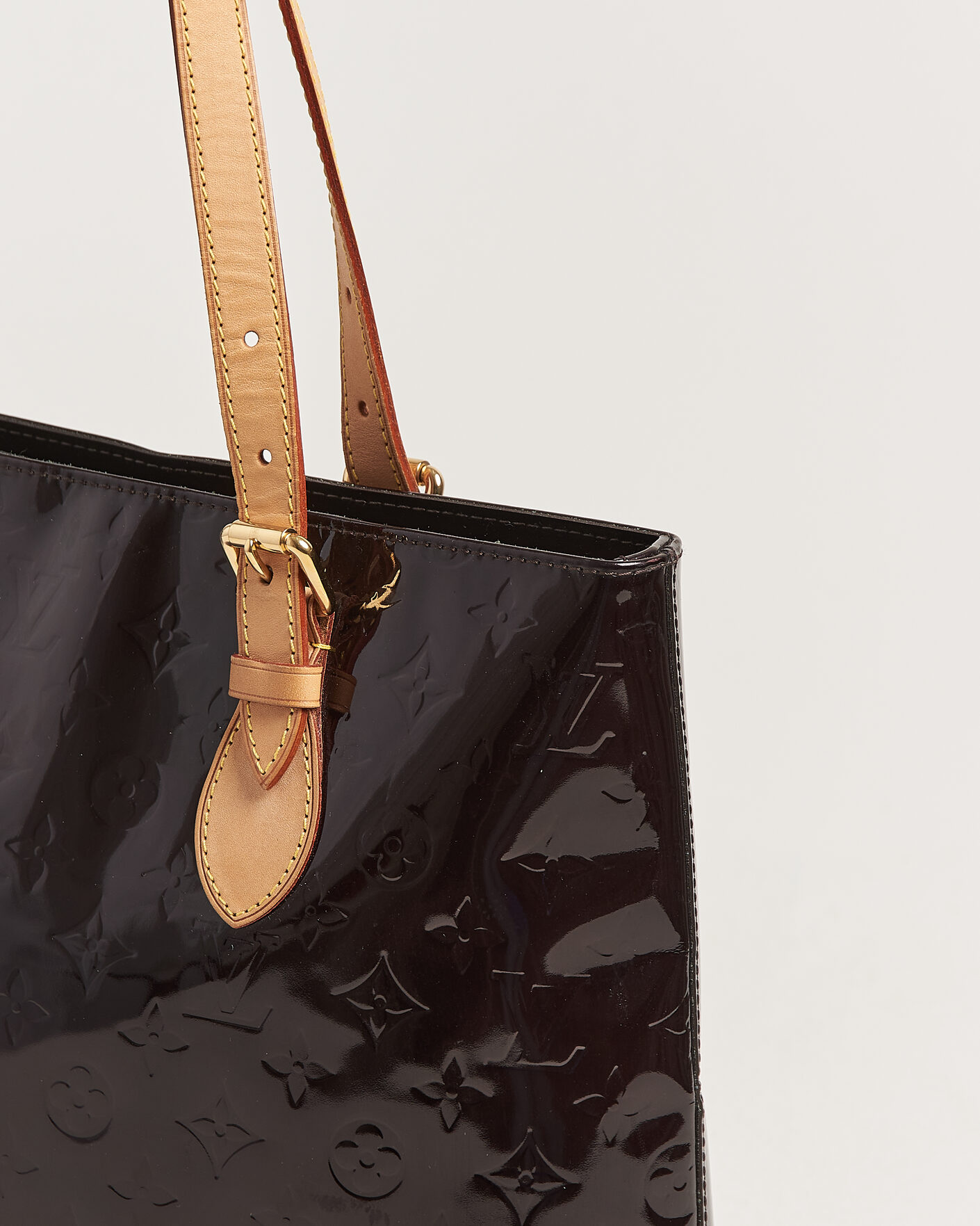 Herr | Pre-Owned & Vintage Bags | Louis Vuitton Pre-Owned | Brentwood Tote Bag Vernis Leather Burgundy