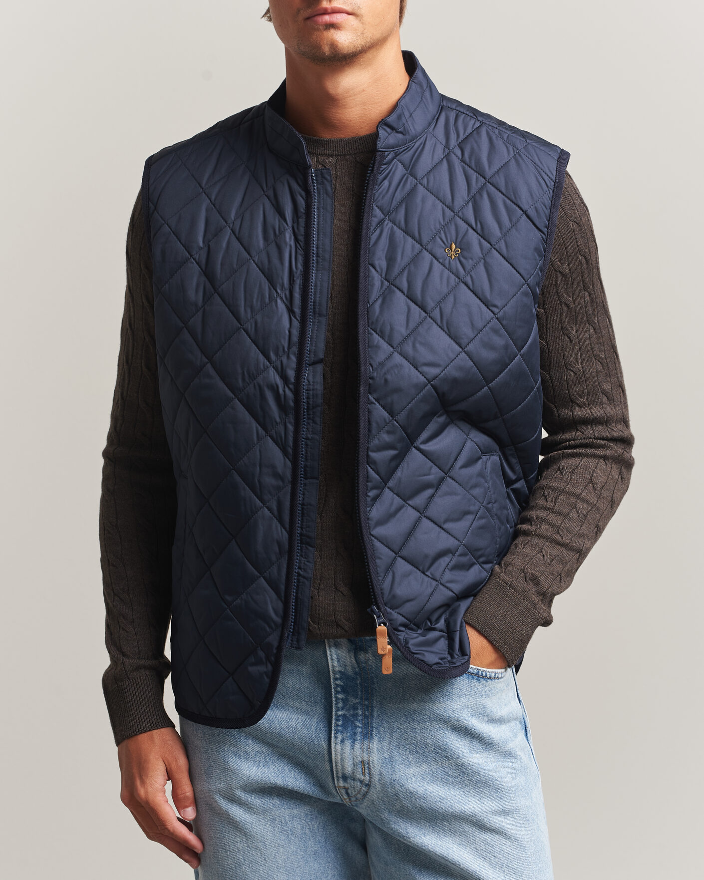 Herr | Västar | Morris | Teddy Quilted Vest Old Blue