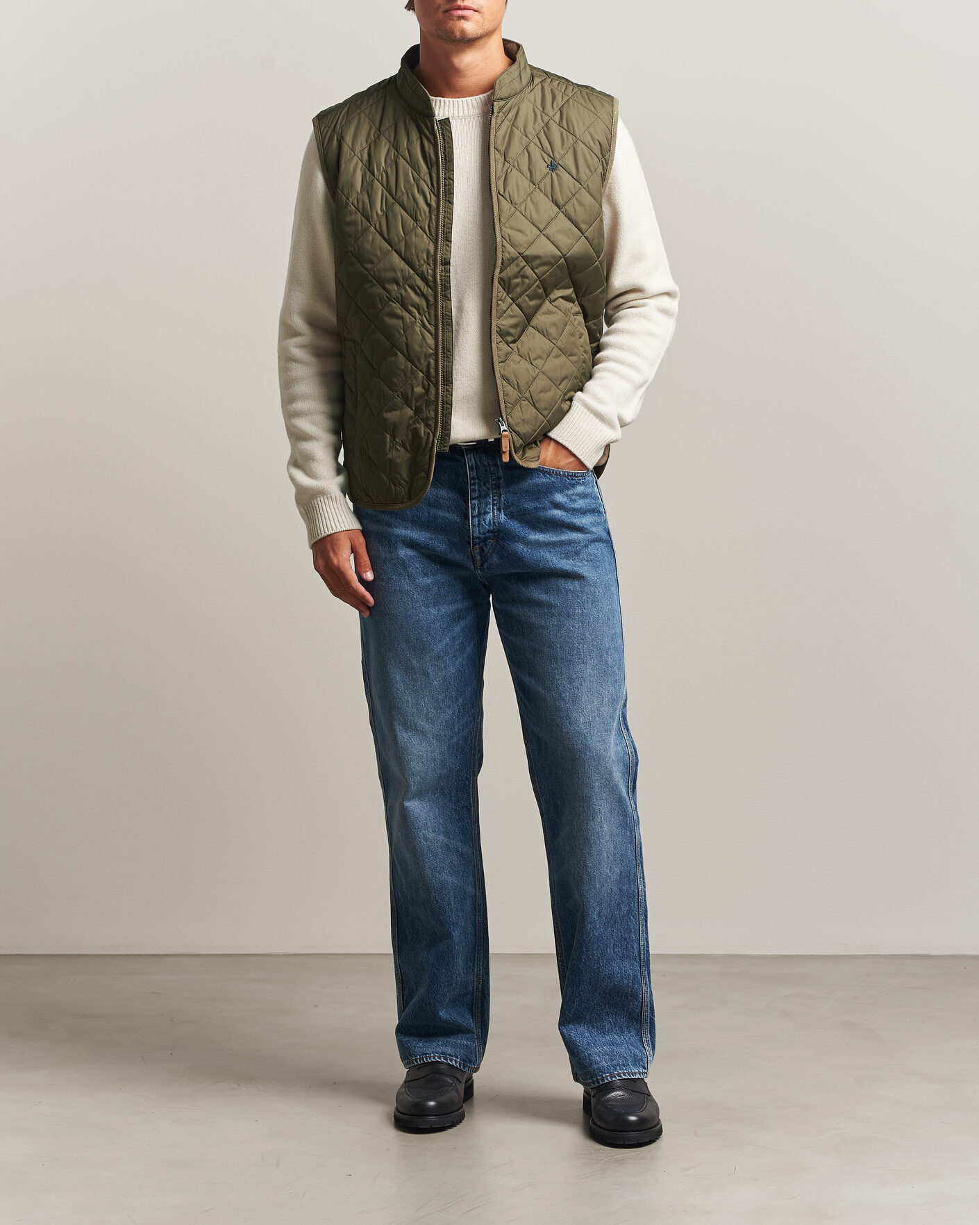 Herr | Västar | Morris | Teddy Quilted Vest Olive