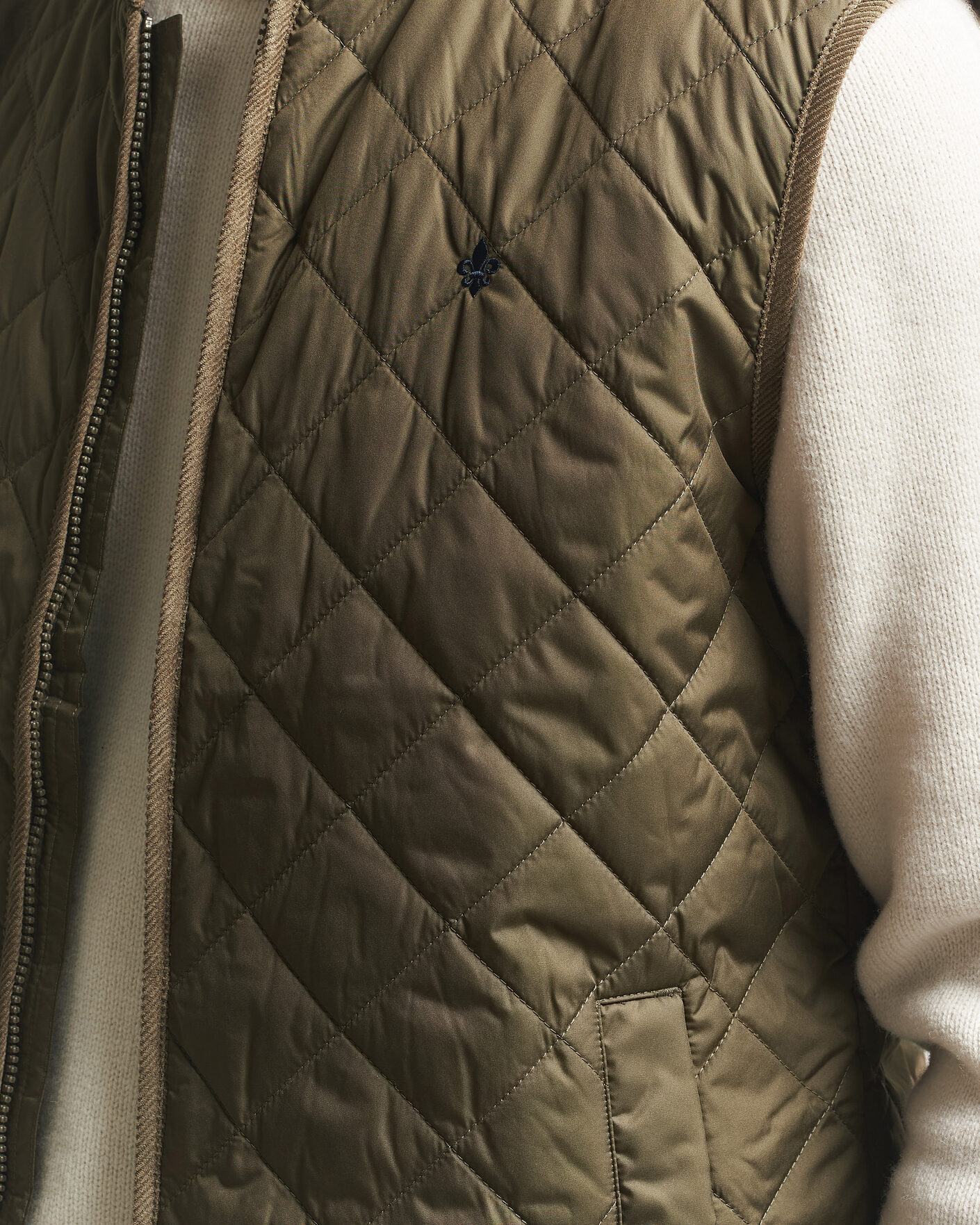 Herr | Västar | Morris | Teddy Quilted Vest Olive