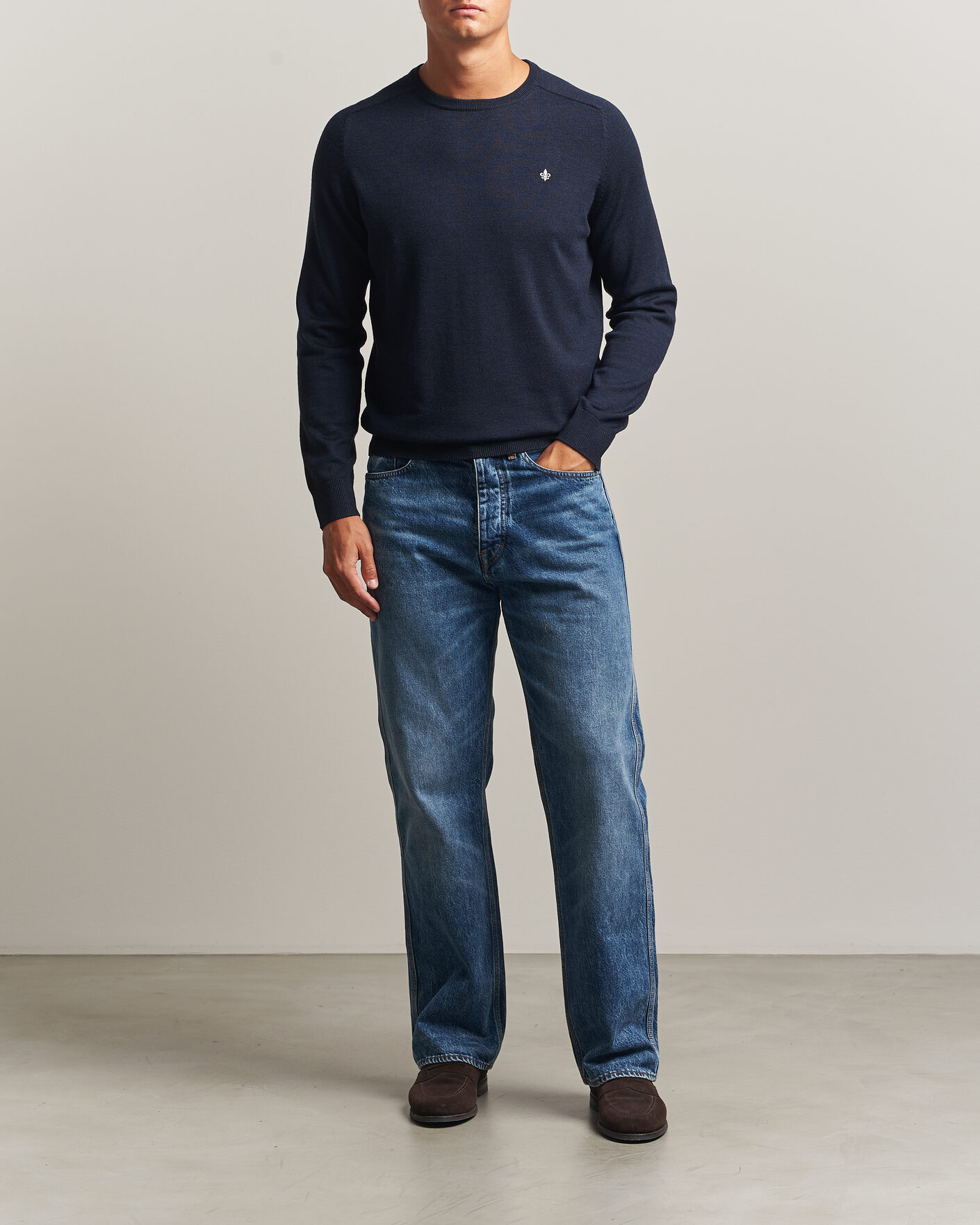 Herr | Tröjor | Morris | Merino O-Neck Navy