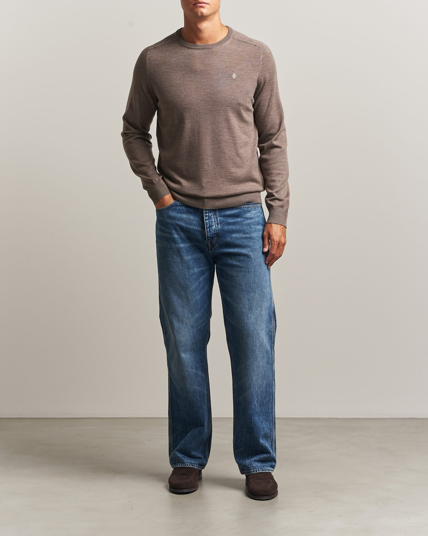 Herr | Tröjor | Morris | Merino O-Neck Brown