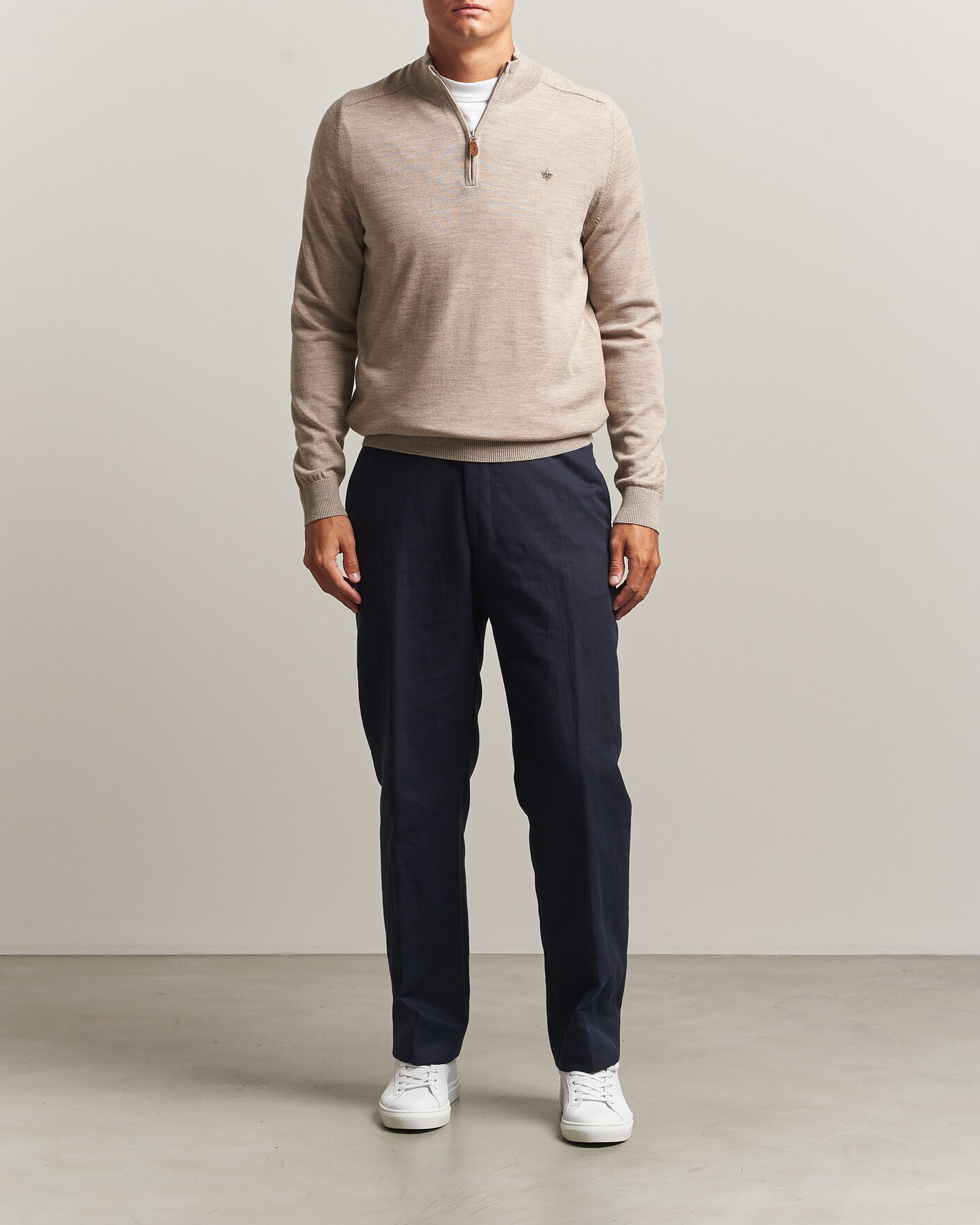 Herr | Tröjor | Morris | John Merino Half Zip Khaki