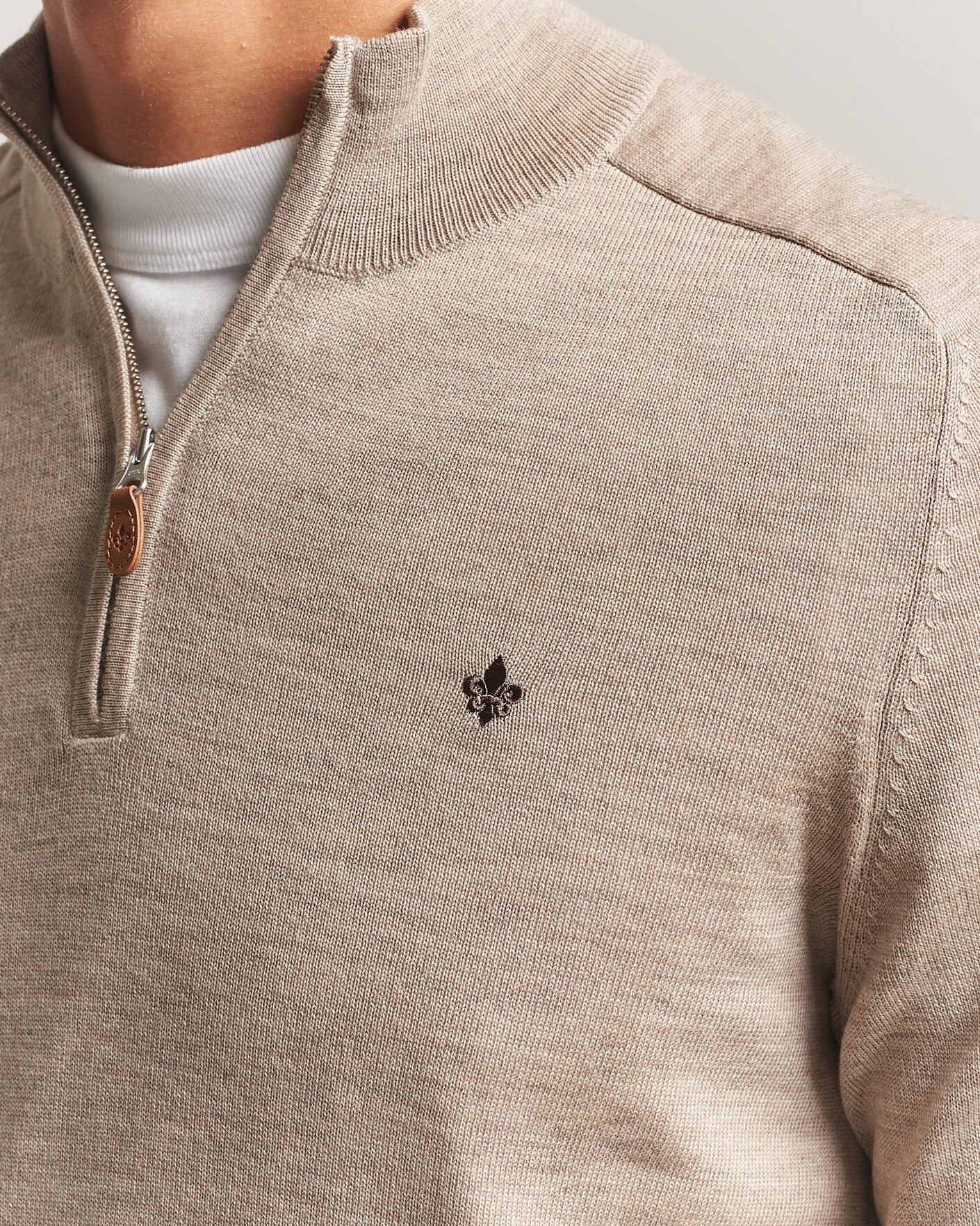Herr | Tröjor | Morris | John Merino Half Zip Khaki