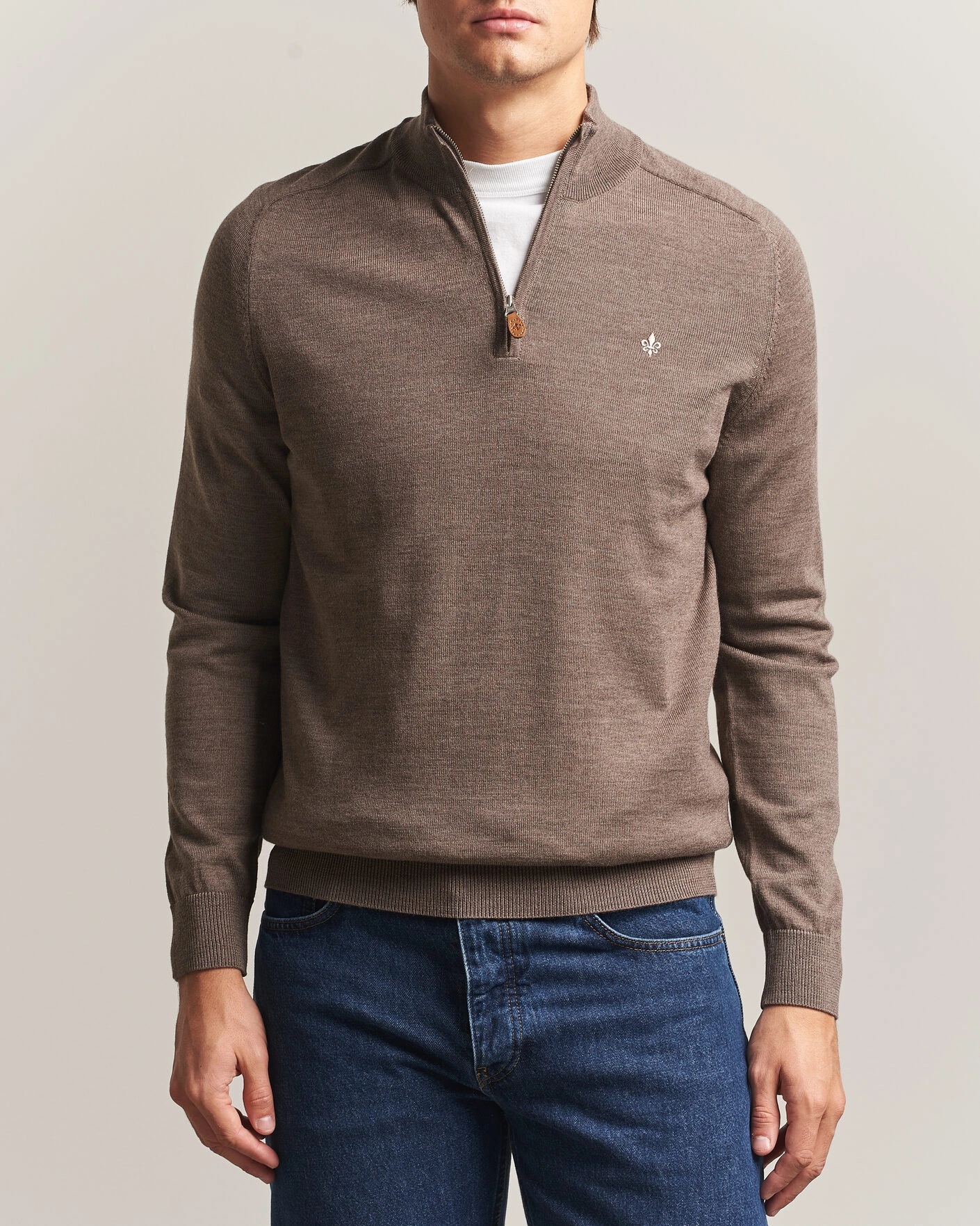 Herr | Tröjor | Morris | John Merino Half Zip Brown