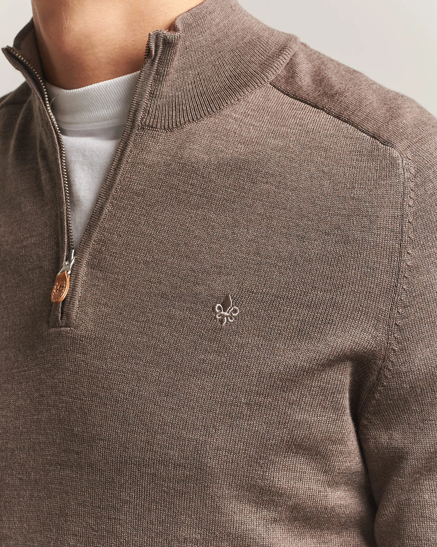 Herr | Tröjor | Morris | John Merino Half Zip Brown