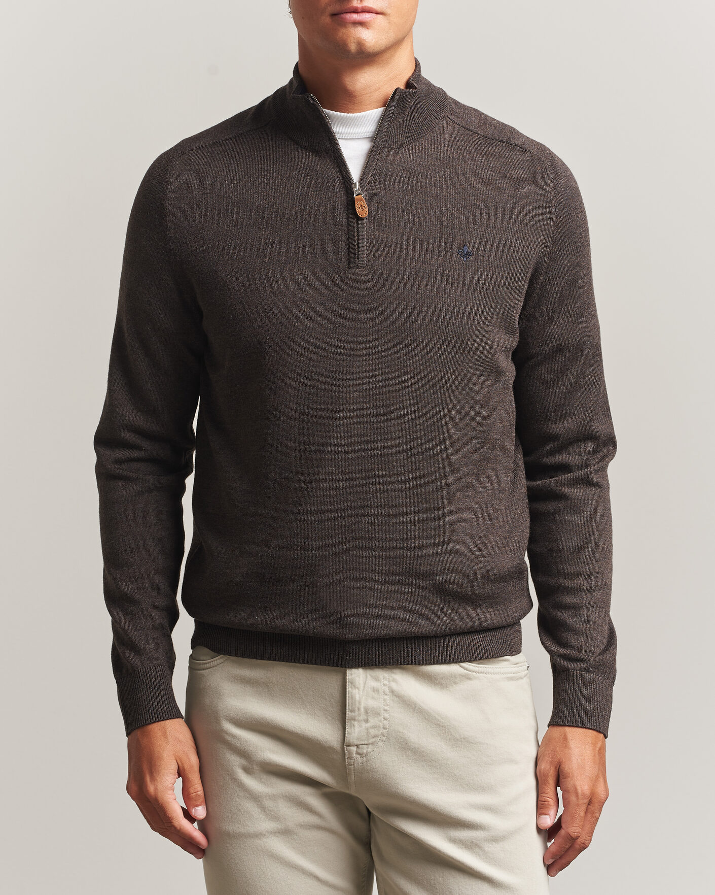 Herr | Tröjor | Morris | John Merino Half Zip Brown