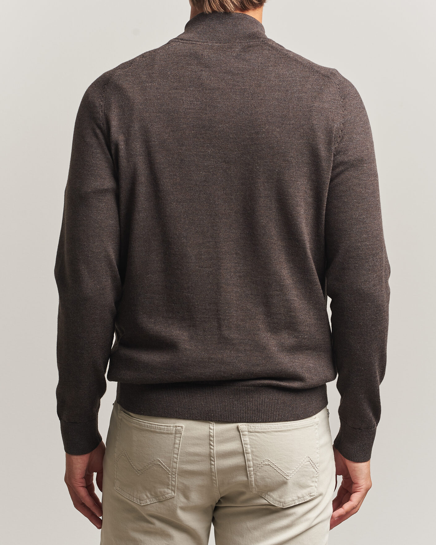 Herr | Tröjor | Morris | John Merino Half Zip Brown