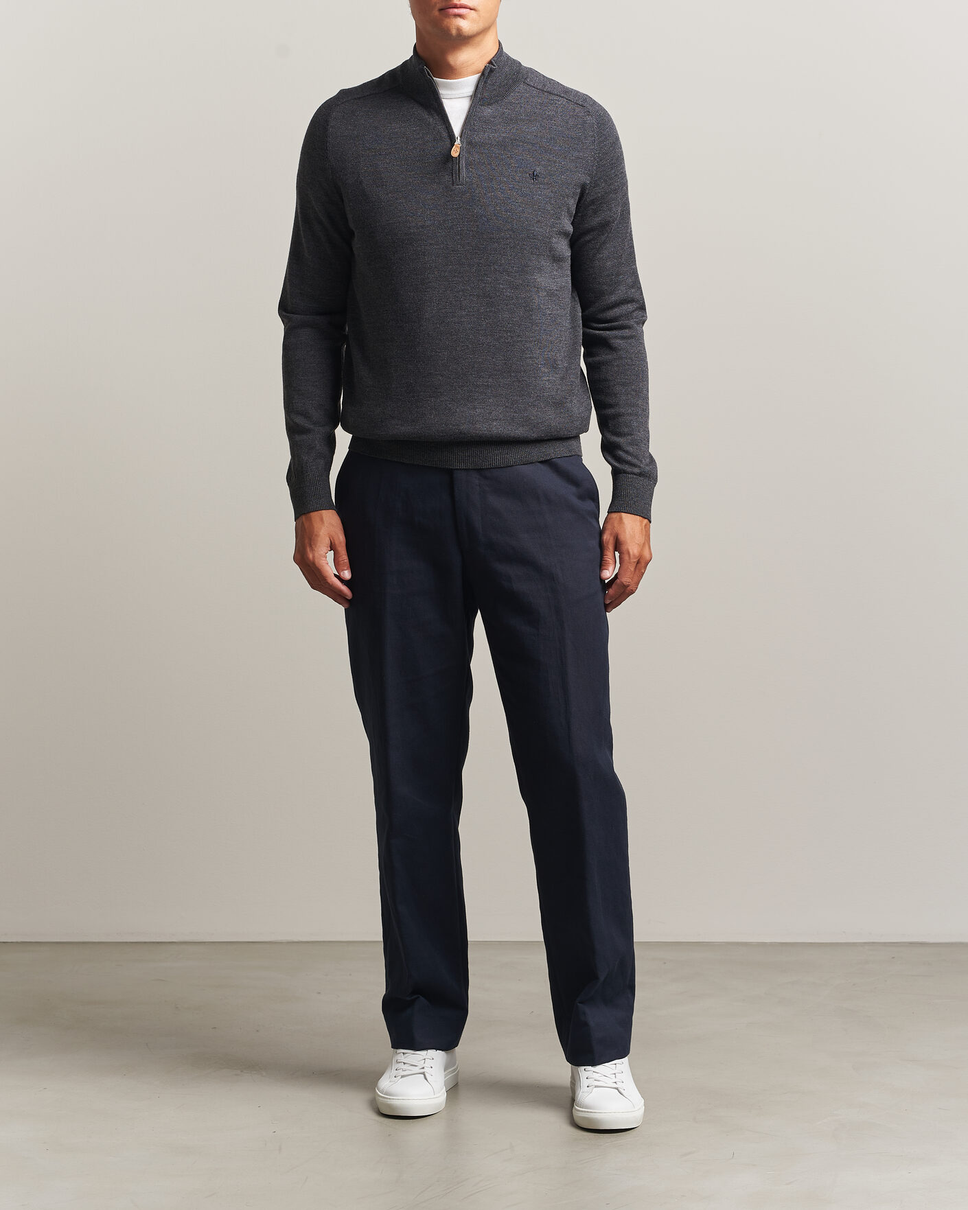 Herr | Tröjor | Morris | John Merino Half Zip Grey