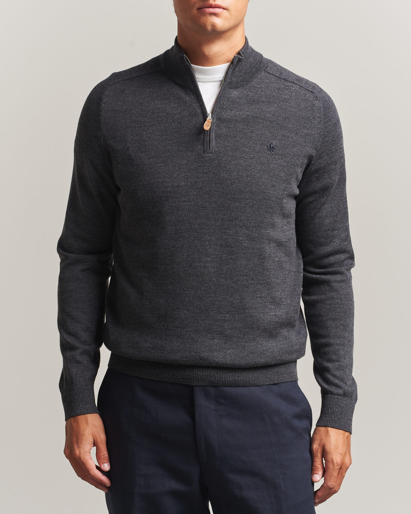 Herr | Tröjor | Morris | John Merino Half Zip Grey