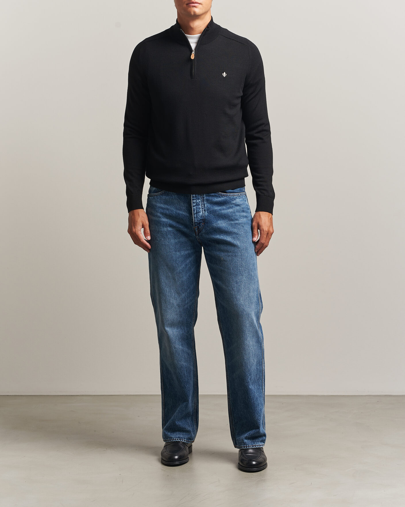 Herr | Tröjor | Morris | John Merino Half Zip Black