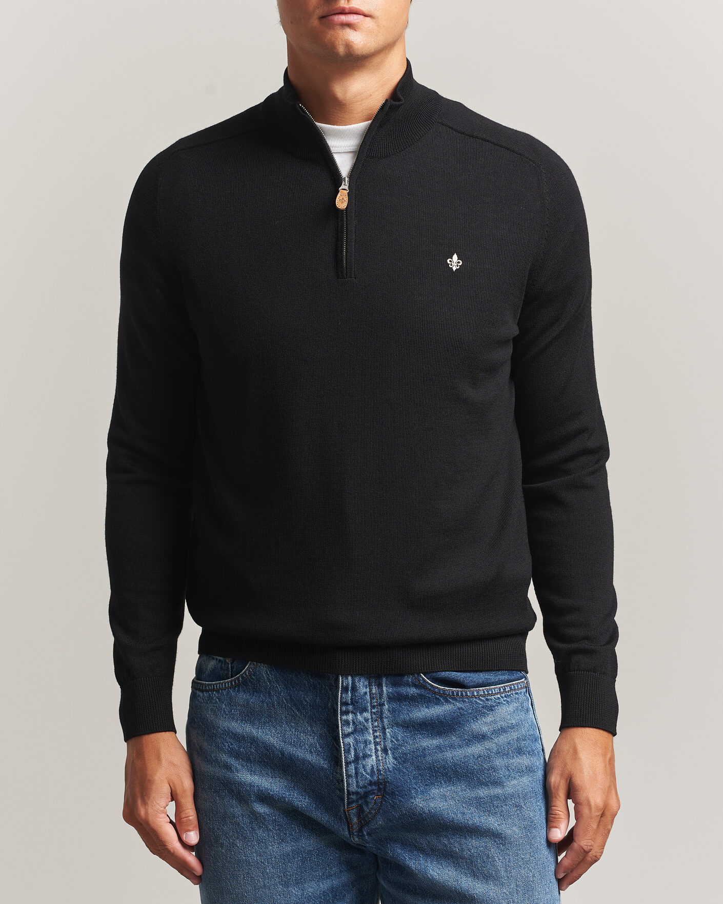 Herr | Tröjor | Morris | John Merino Half Zip Black