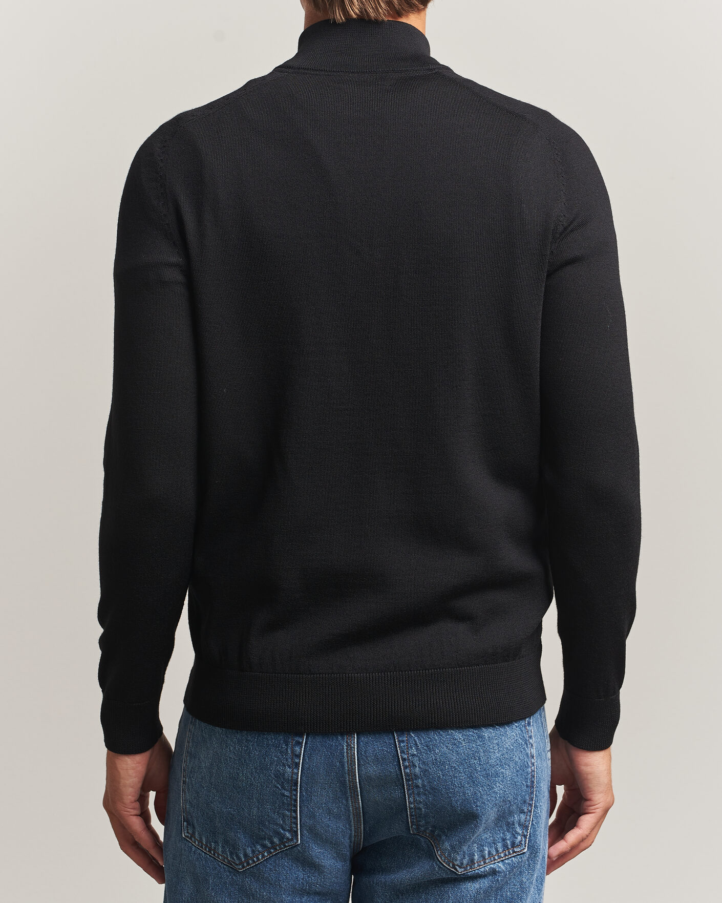 Herr | Tröjor | Morris | John Merino Half Zip Black