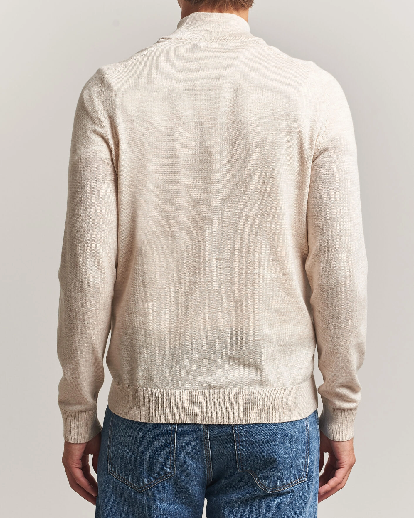 Herr | Tröjor | Morris | John Merino Half Zip Off White