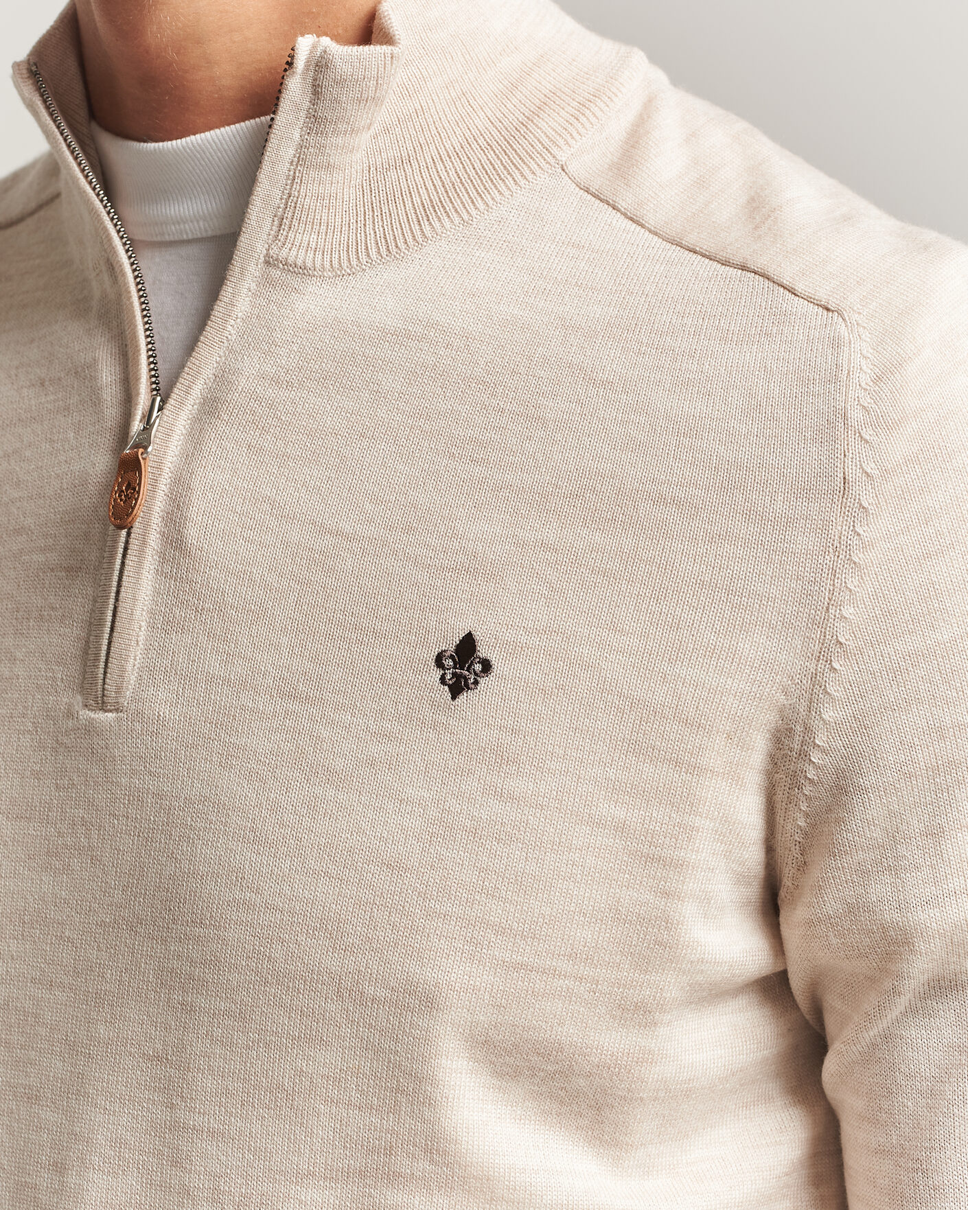 Herr | Tröjor | Morris | John Merino Half Zip Off White