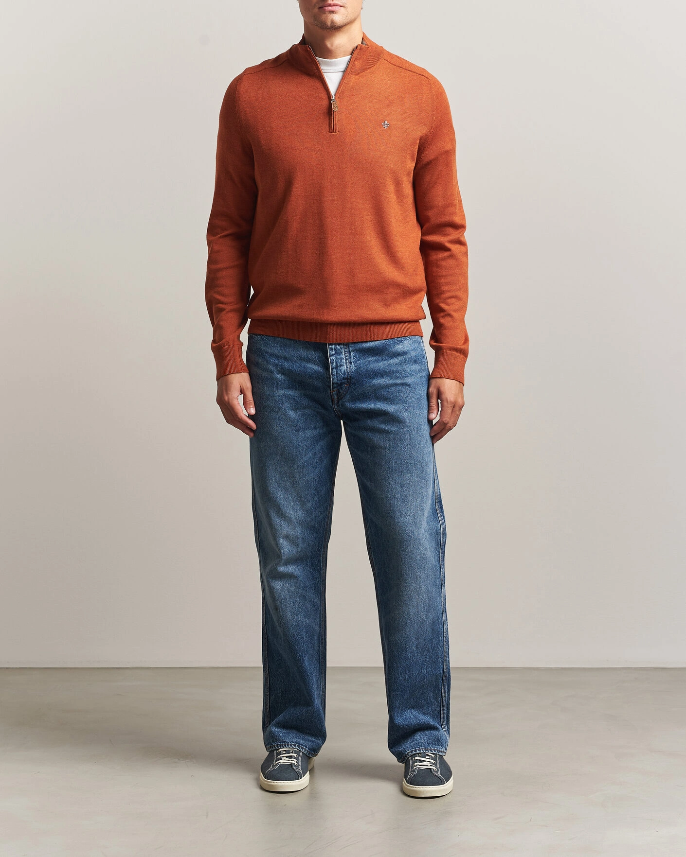 Herr | Tröjor | Morris | John Merino Half Zip Orange