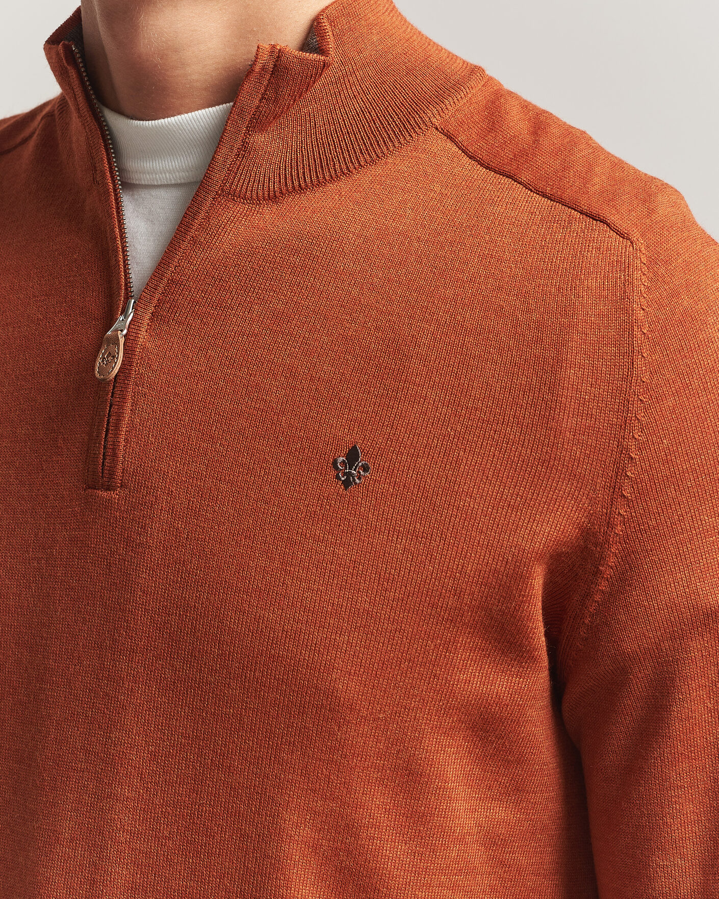 Herr | Tröjor | Morris | John Merino Half Zip Orange