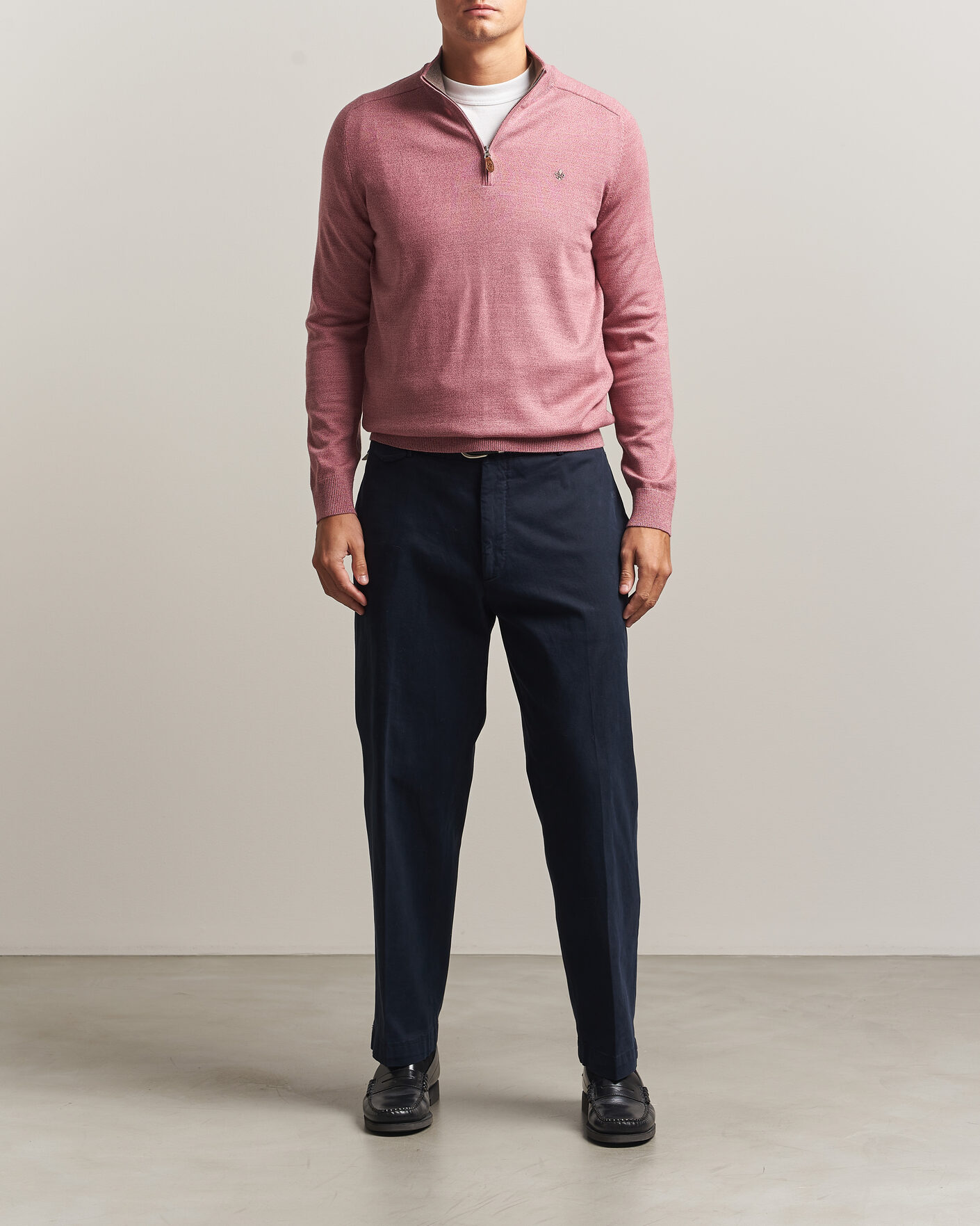 Herr | Tröjor | Morris | John Merino Half Zip Cerise