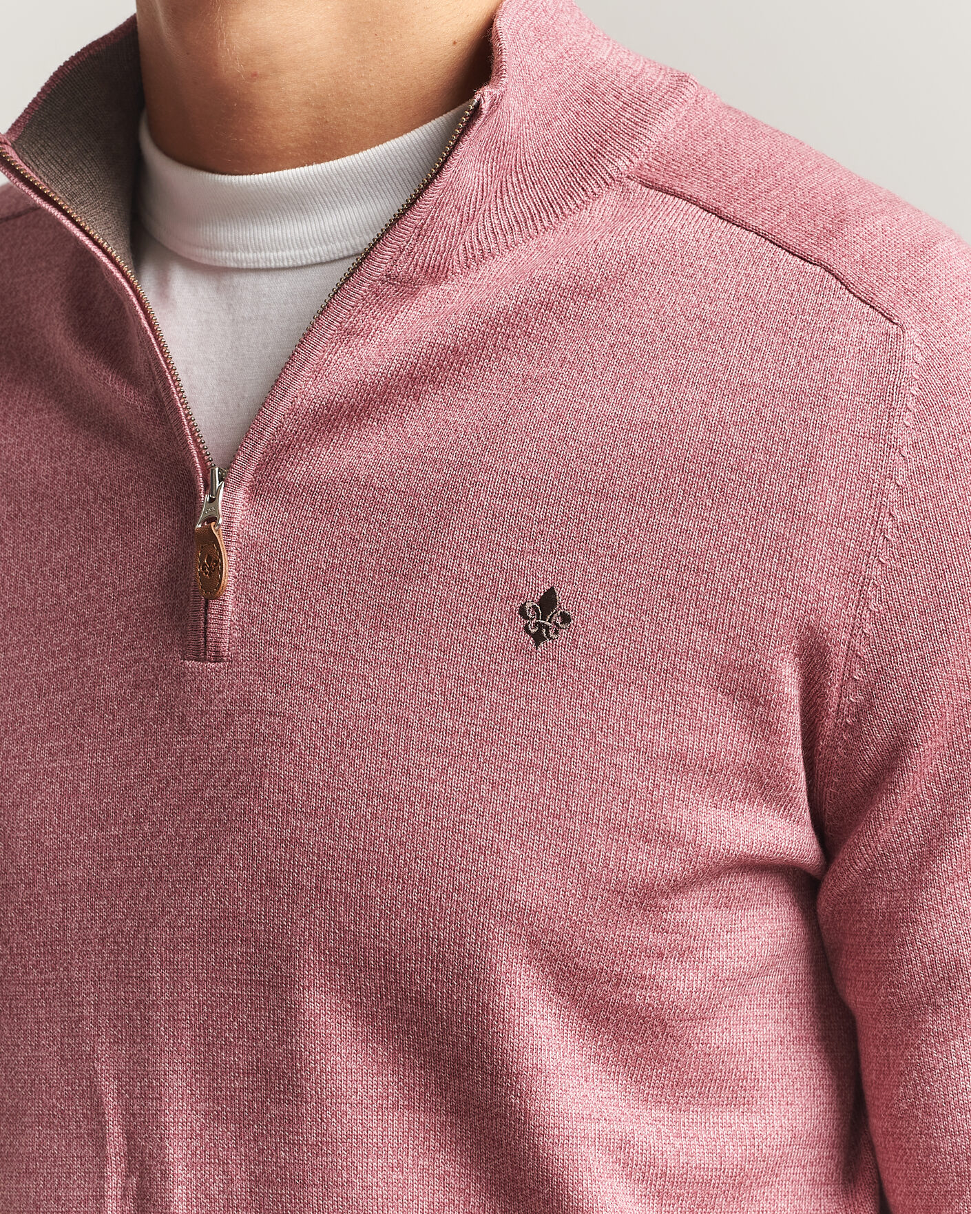 Herr | Tröjor | Morris | John Merino Half Zip Cerise