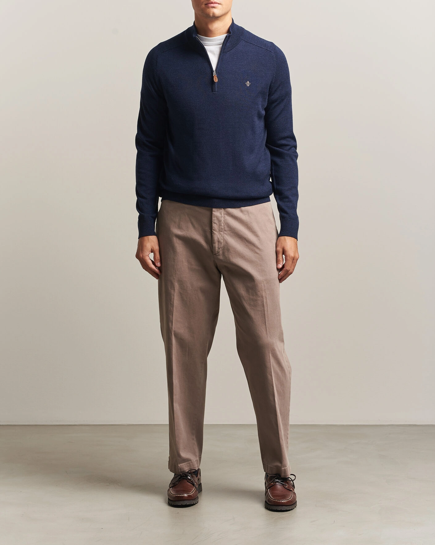 Herr | Tröjor | Morris | John Merino Half Zip Ocean Blue