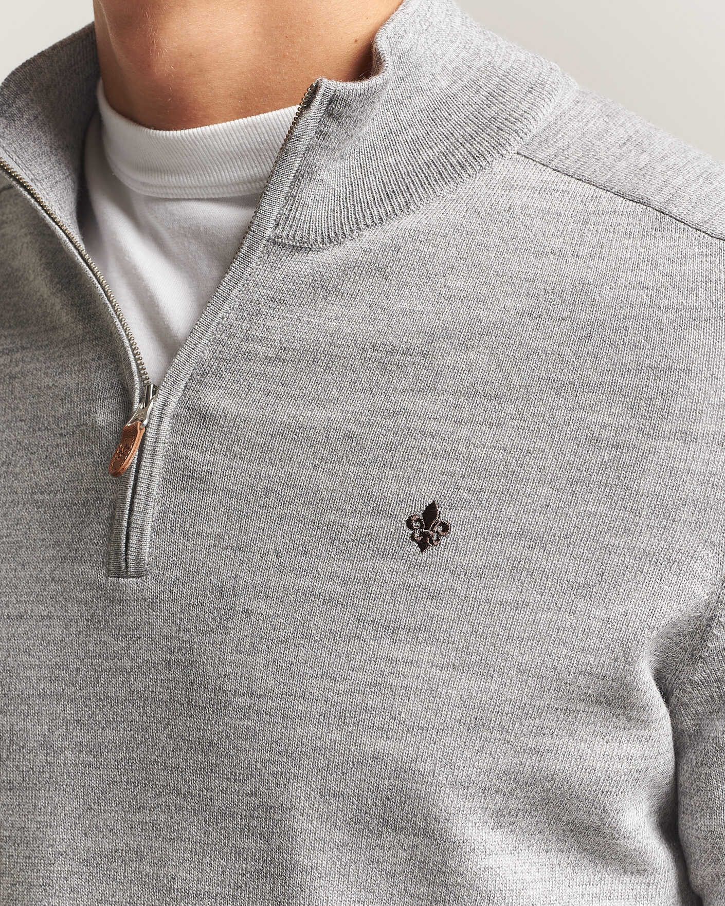 Herr | Tröjor | Morris | John Merino Half Zip Mid Grey