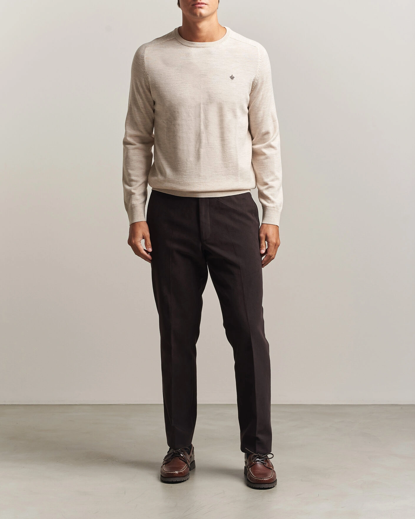 Herr | Tröjor | Morris | Merino O-Neck Off White