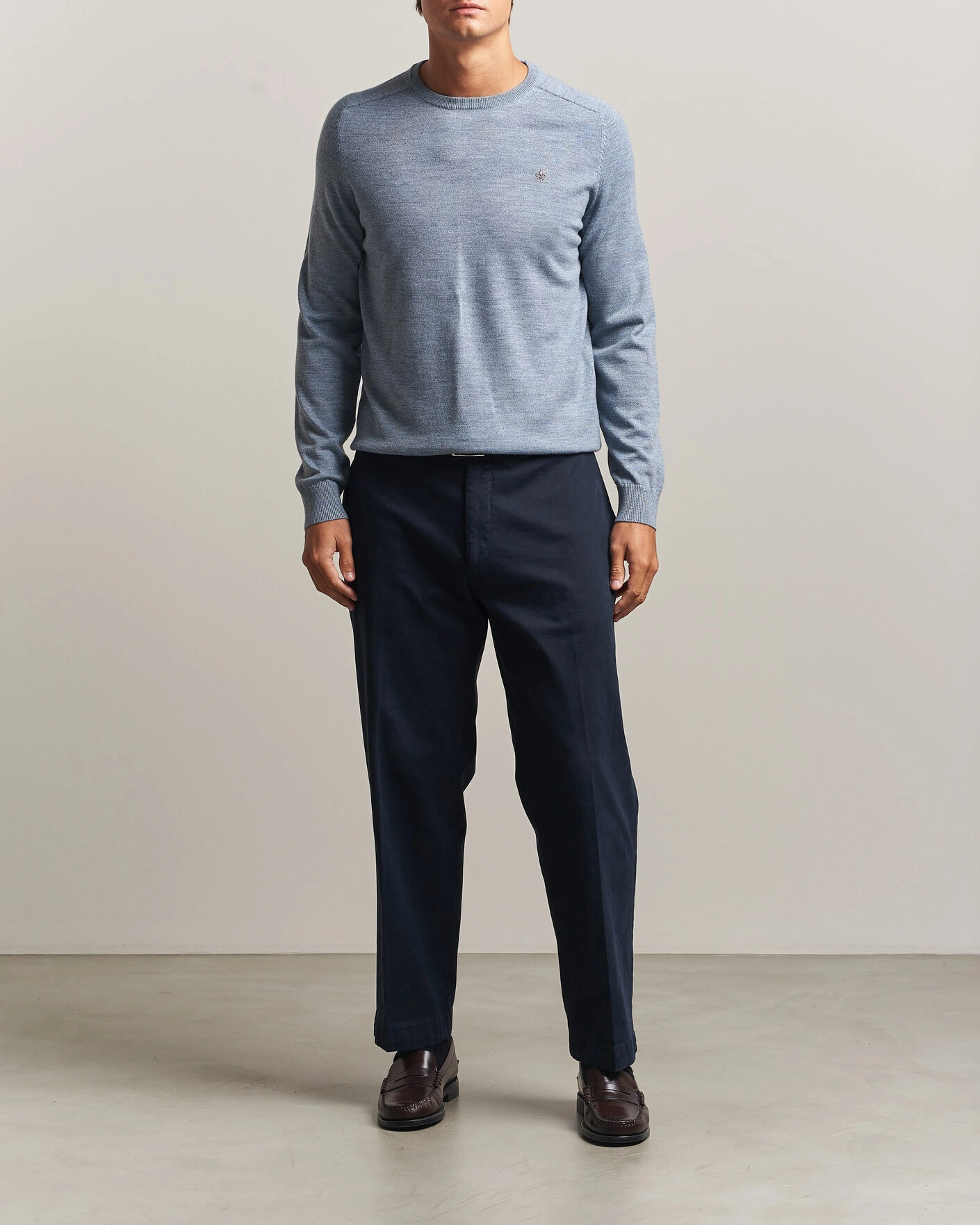 Herr | Tröjor | Morris | Merino O-Neck Light Blue