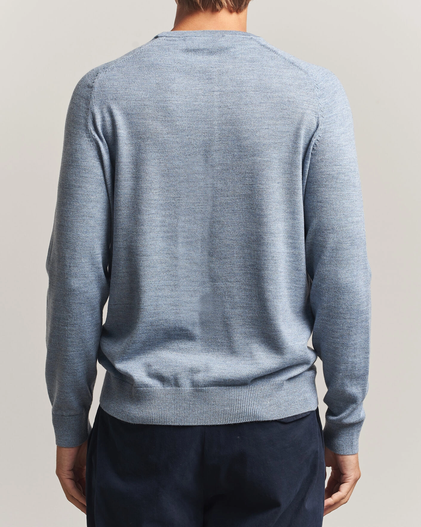 Herr | Tröjor | Morris | Merino O-Neck Light Blue