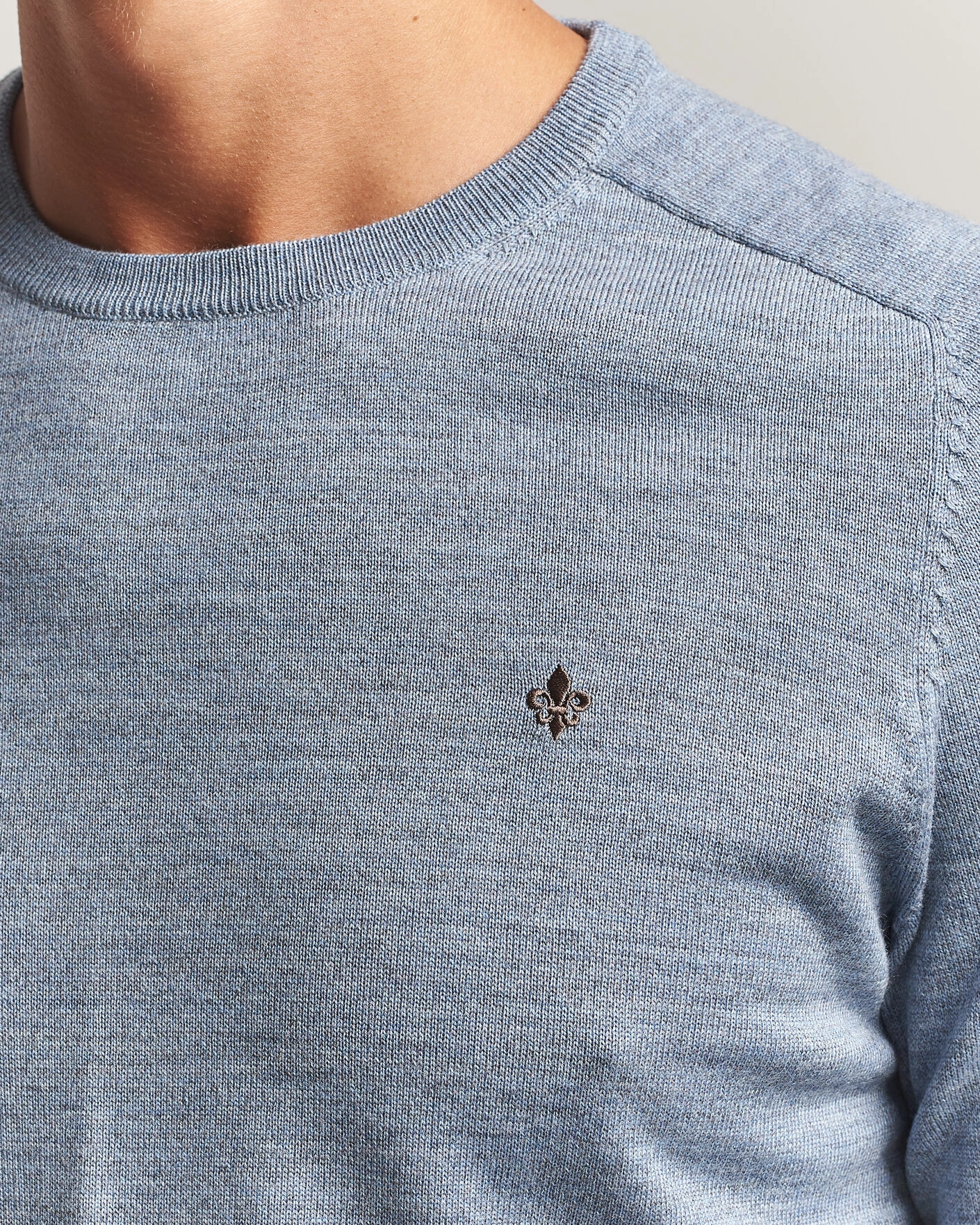 Herr | Tröjor | Morris | Merino O-Neck Light Blue