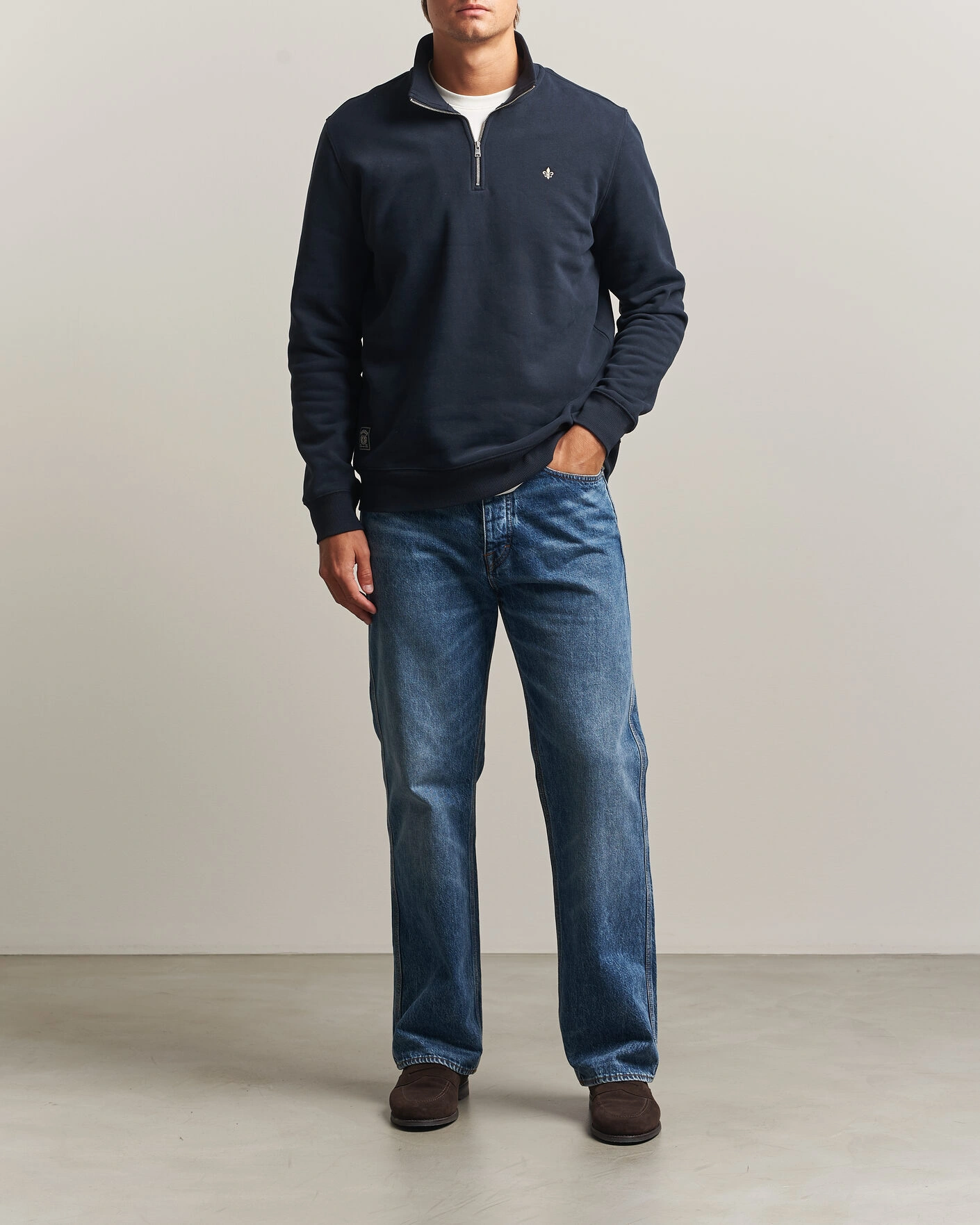 Herr | Tröjor | Morris | Brandon Lily Half Zip Old Blue