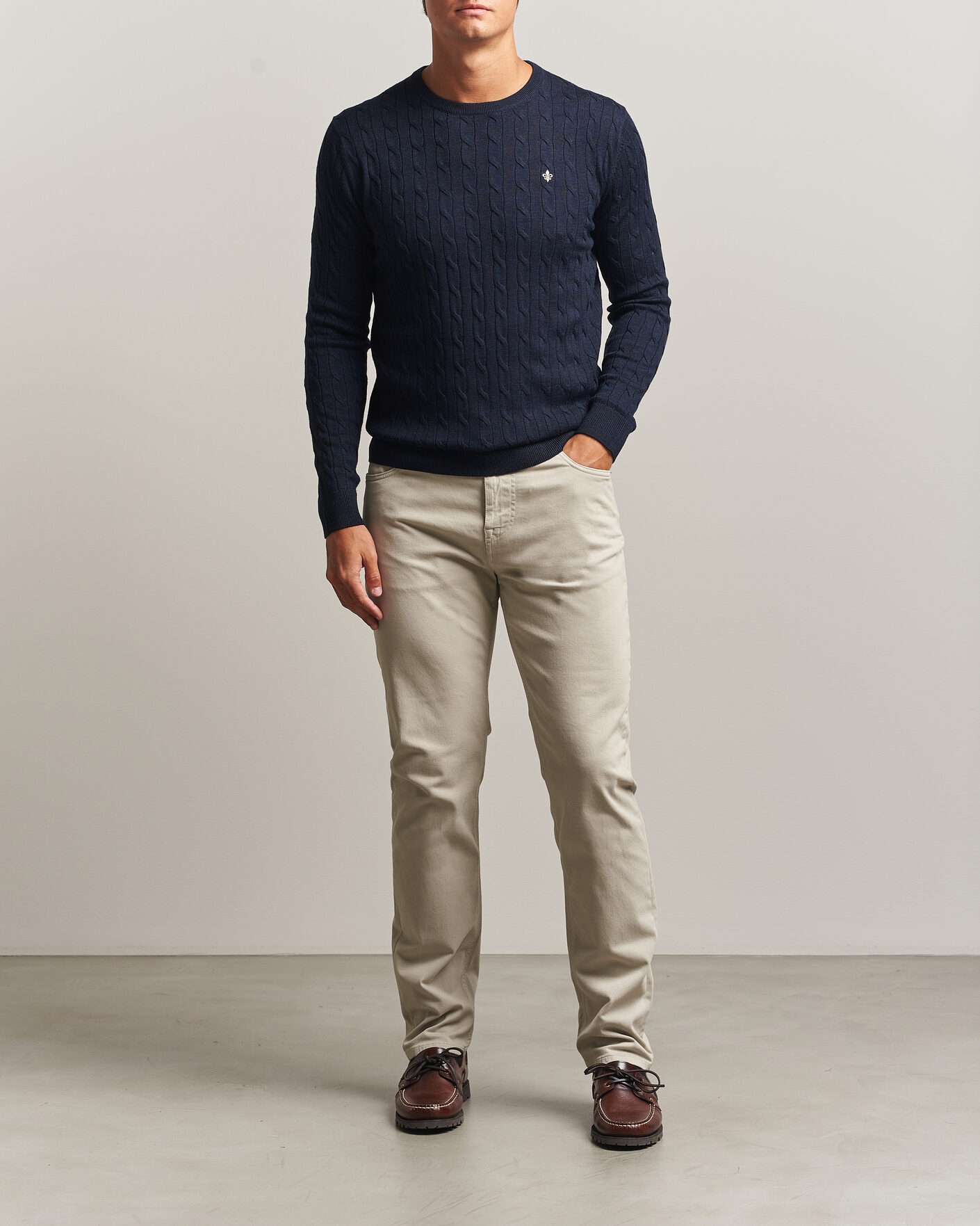 Herr | Byxor | Morris | James Brushed 5-Pocket Pant Khaki