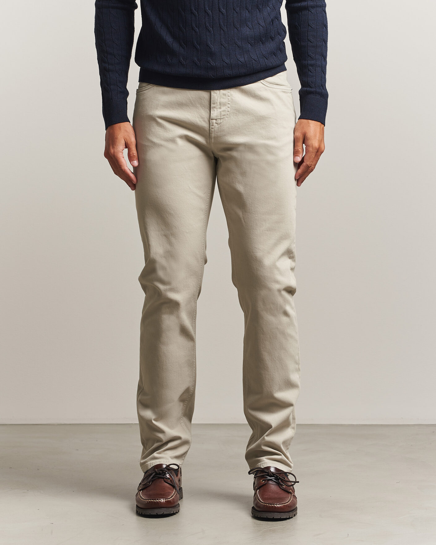 Herr | Byxor | Morris | James Brushed 5-Pocket Pant Khaki