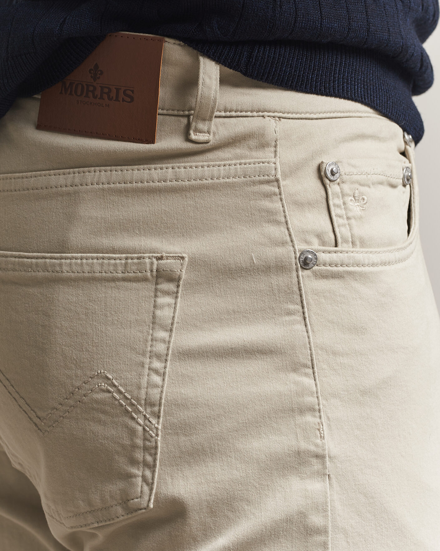 Herr | Byxor | Morris | James Brushed 5-Pocket Pant Khaki