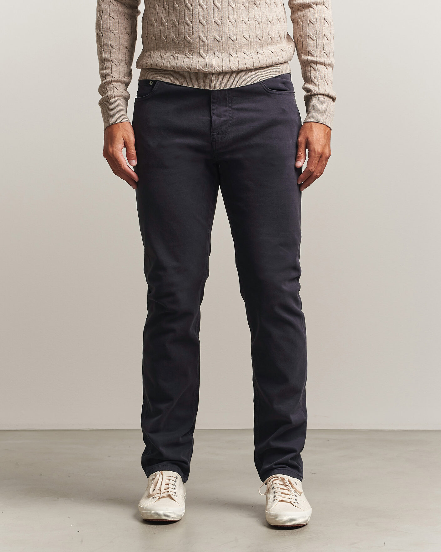 Herr | Byxor | Morris | James Brushed 5-Pocket Pant Blue