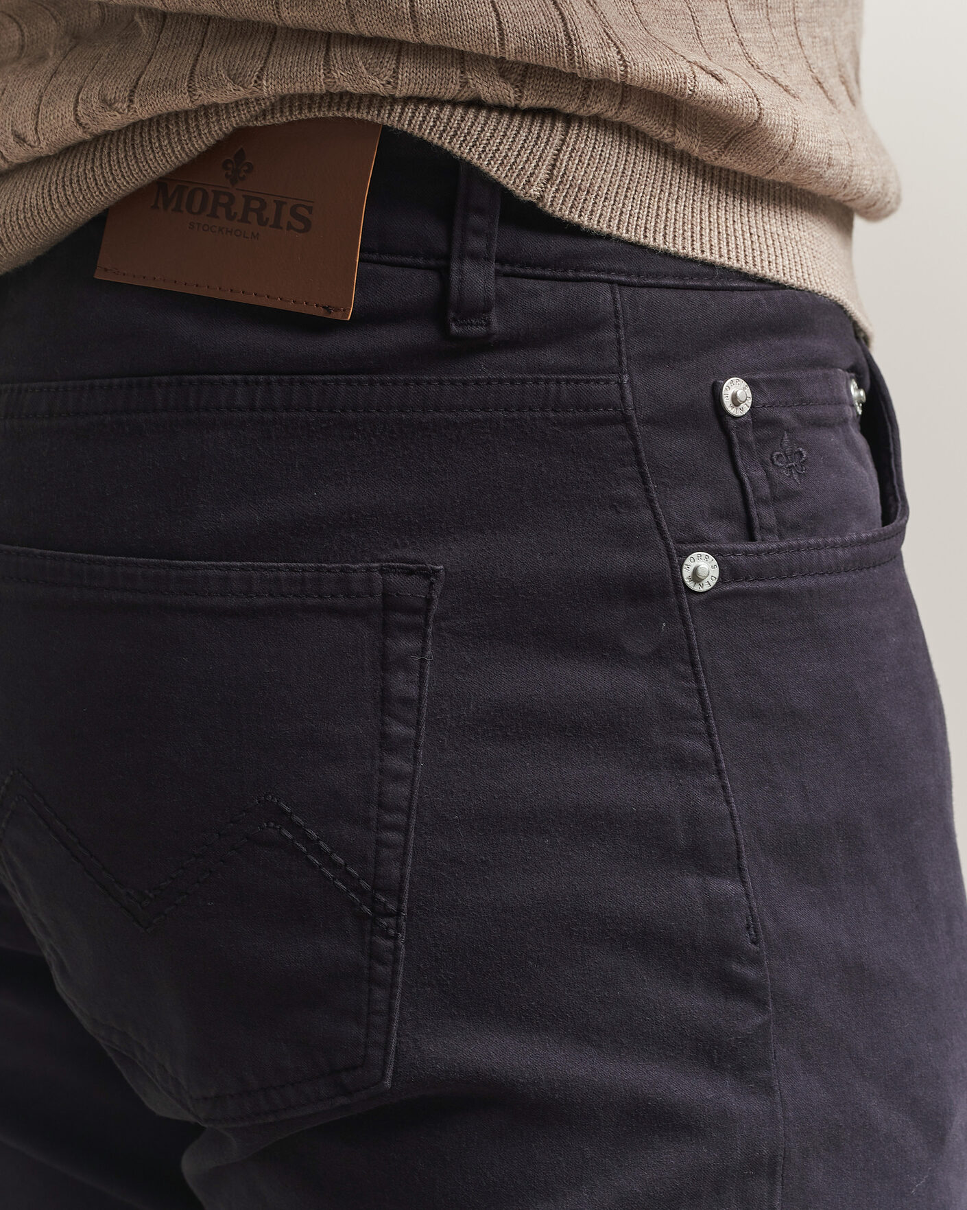 Herr | Byxor | Morris | James Brushed 5-Pocket Pant Blue