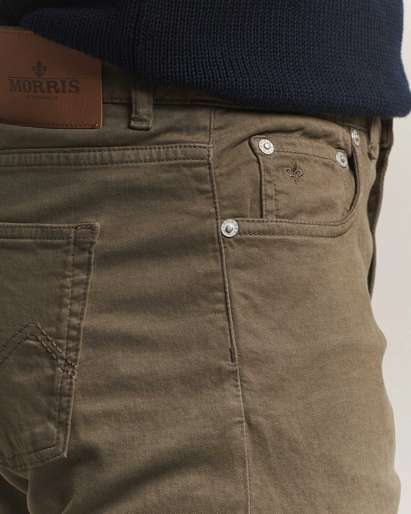 Herr | Byxor | Morris | James Brushed 5-Pocket Pant Olive