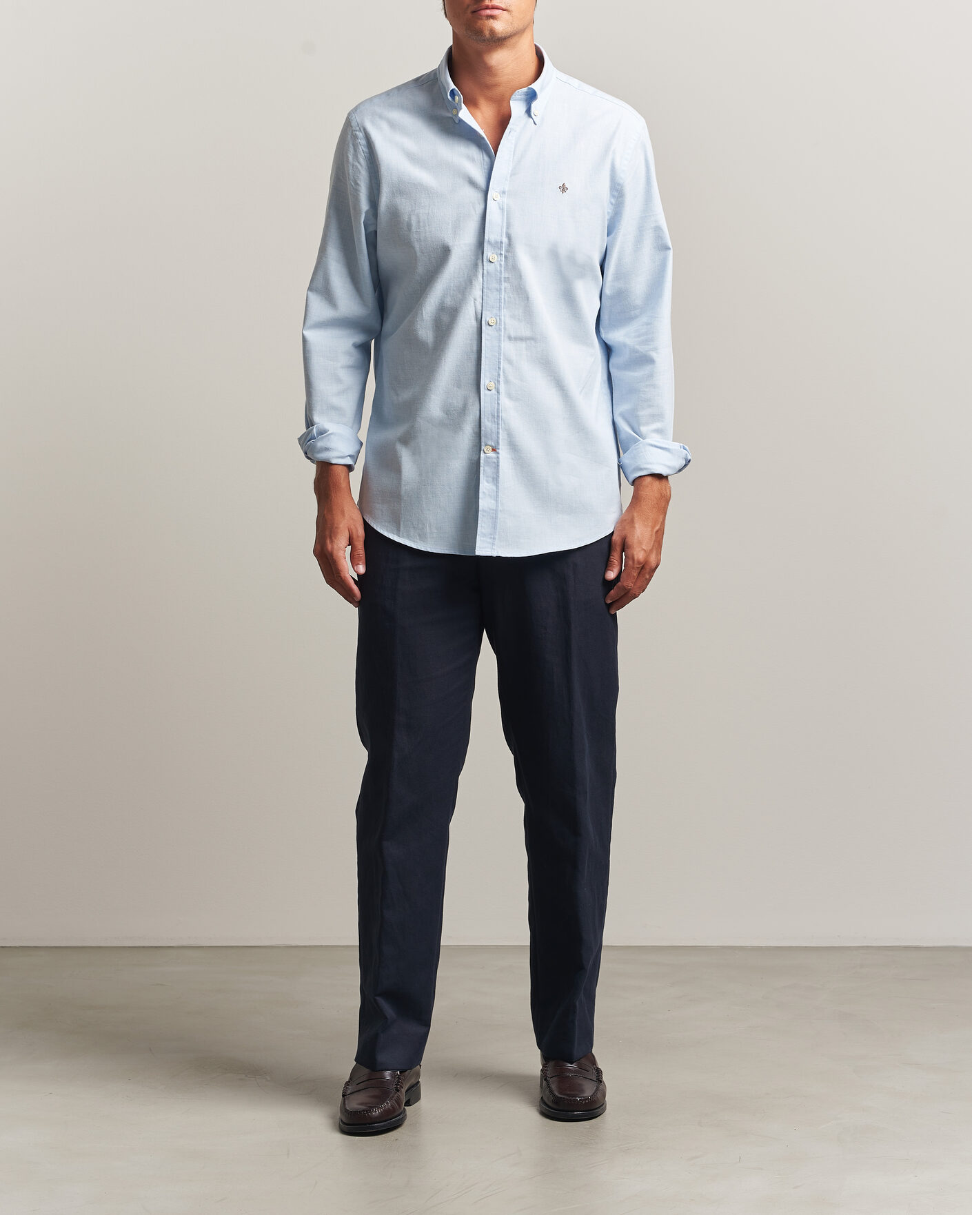 Herr | Skjortor | Morris | Watts Flannel Shirt Light Blue