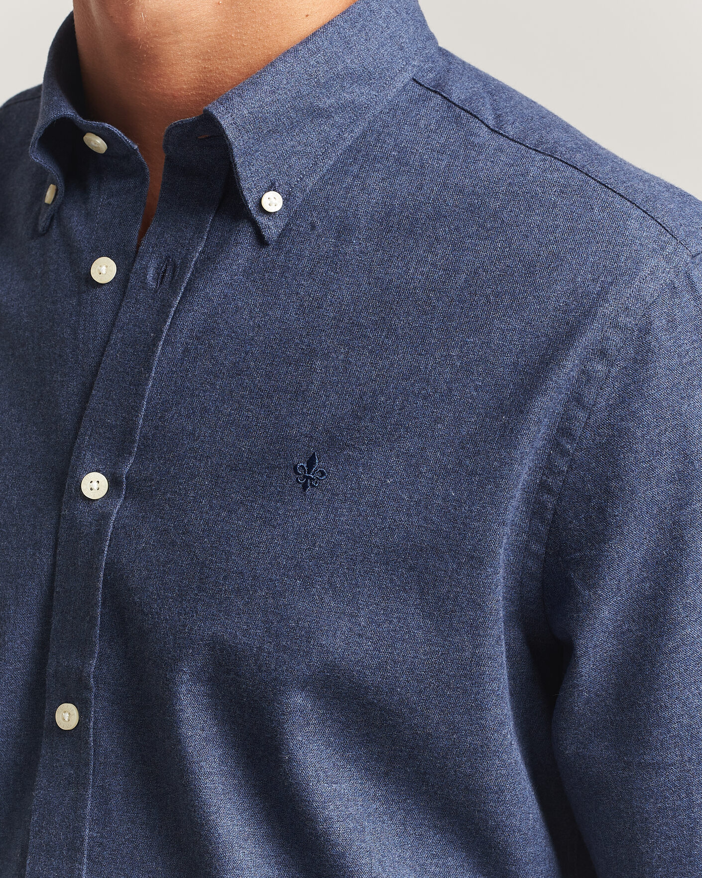 Herr | Skjortor | Morris | Watts Flannel Shirt Navy