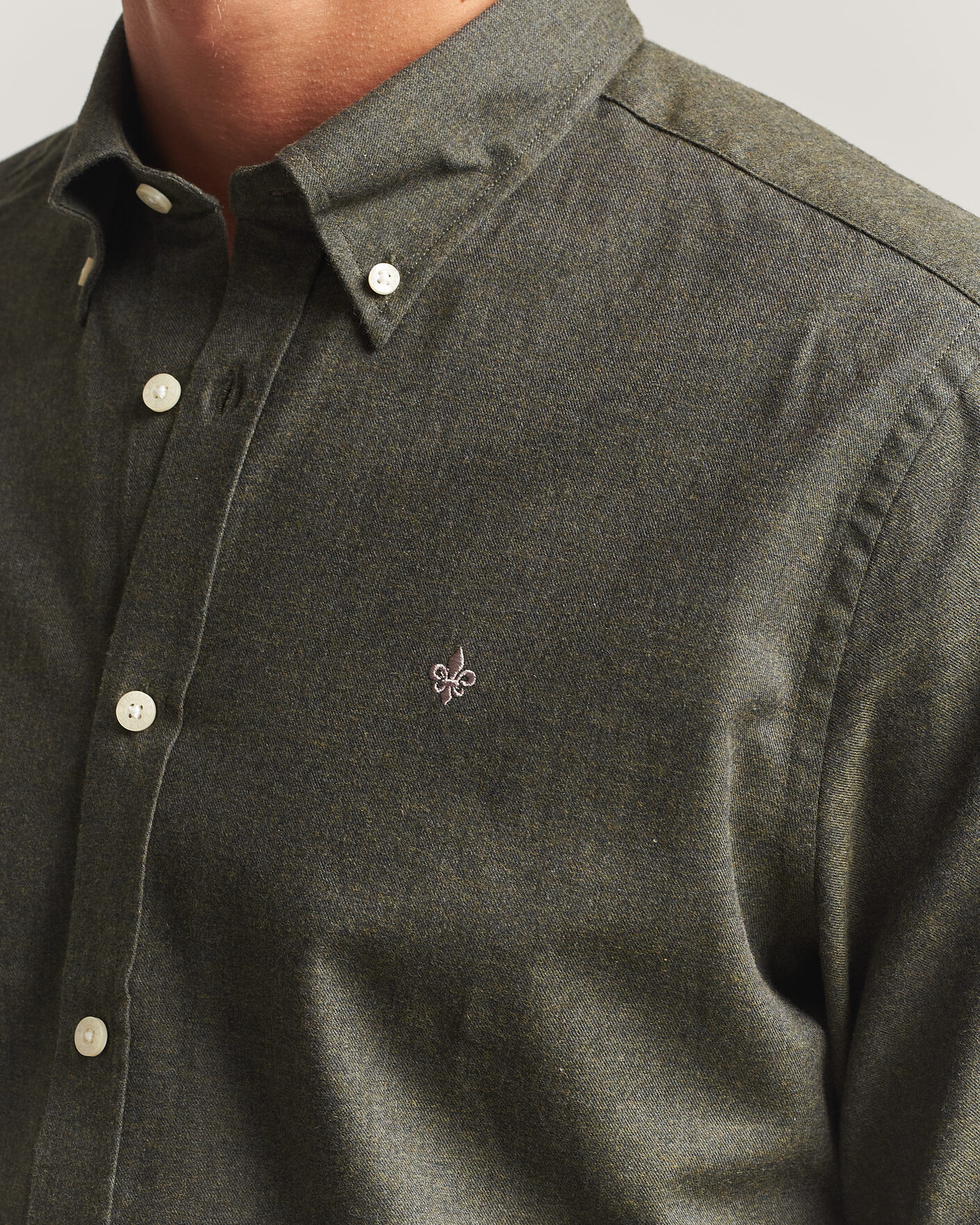 Herr | Skjortor | Morris | Watts Flannel Shirt Olive