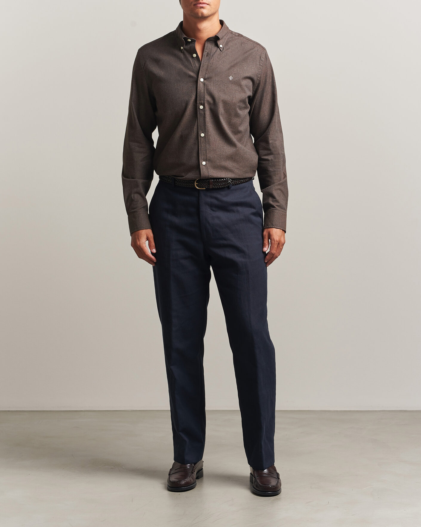 Herr | Skjortor | Morris | Watts Flannel Shirt Brown