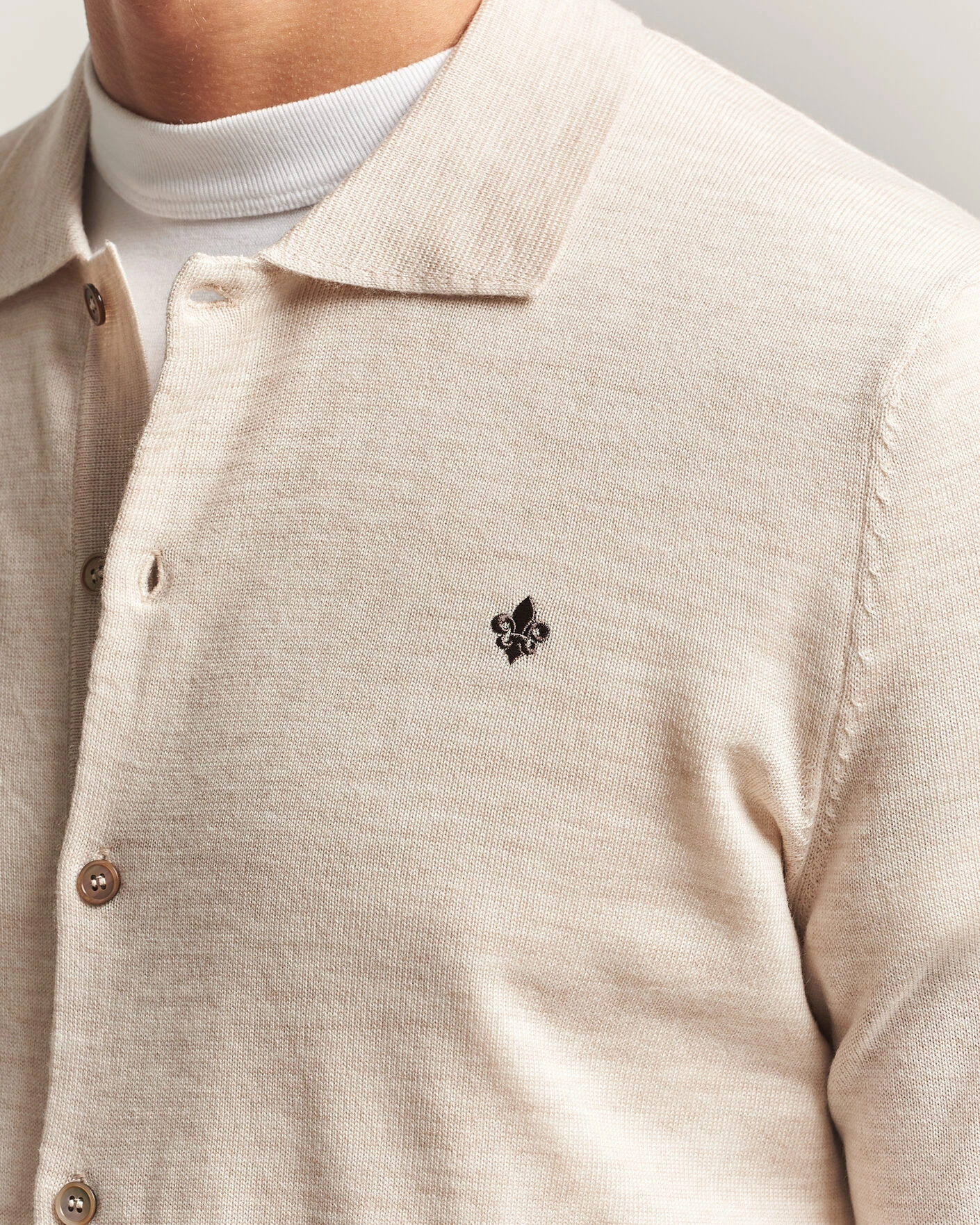 Herr | Skjortor | Morris | Merino Shirt Cardigan Off White