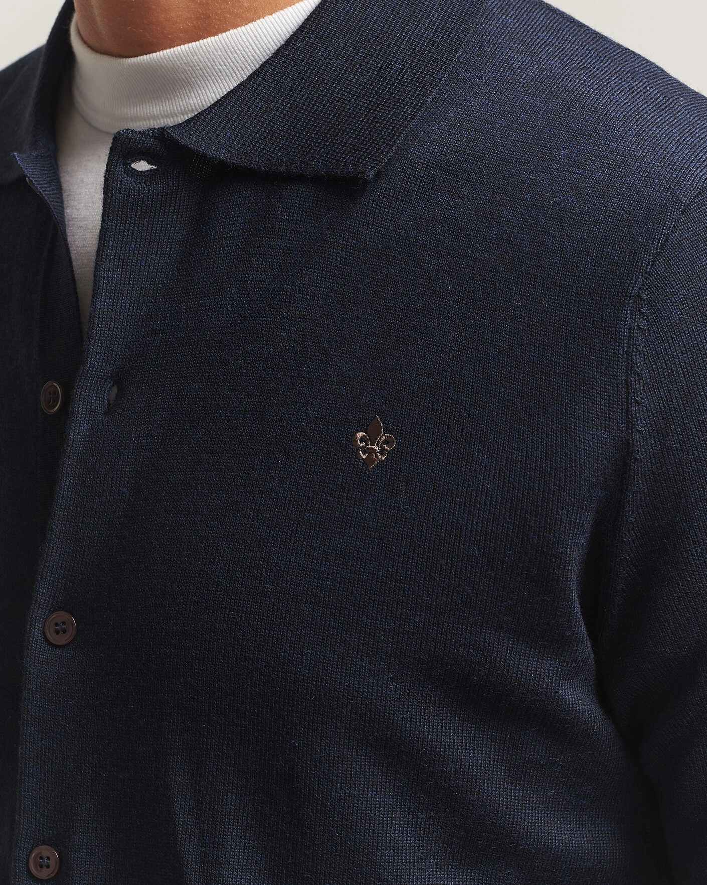Herr | Skjortor | Morris | Merino Shirt Cardigan Navy
