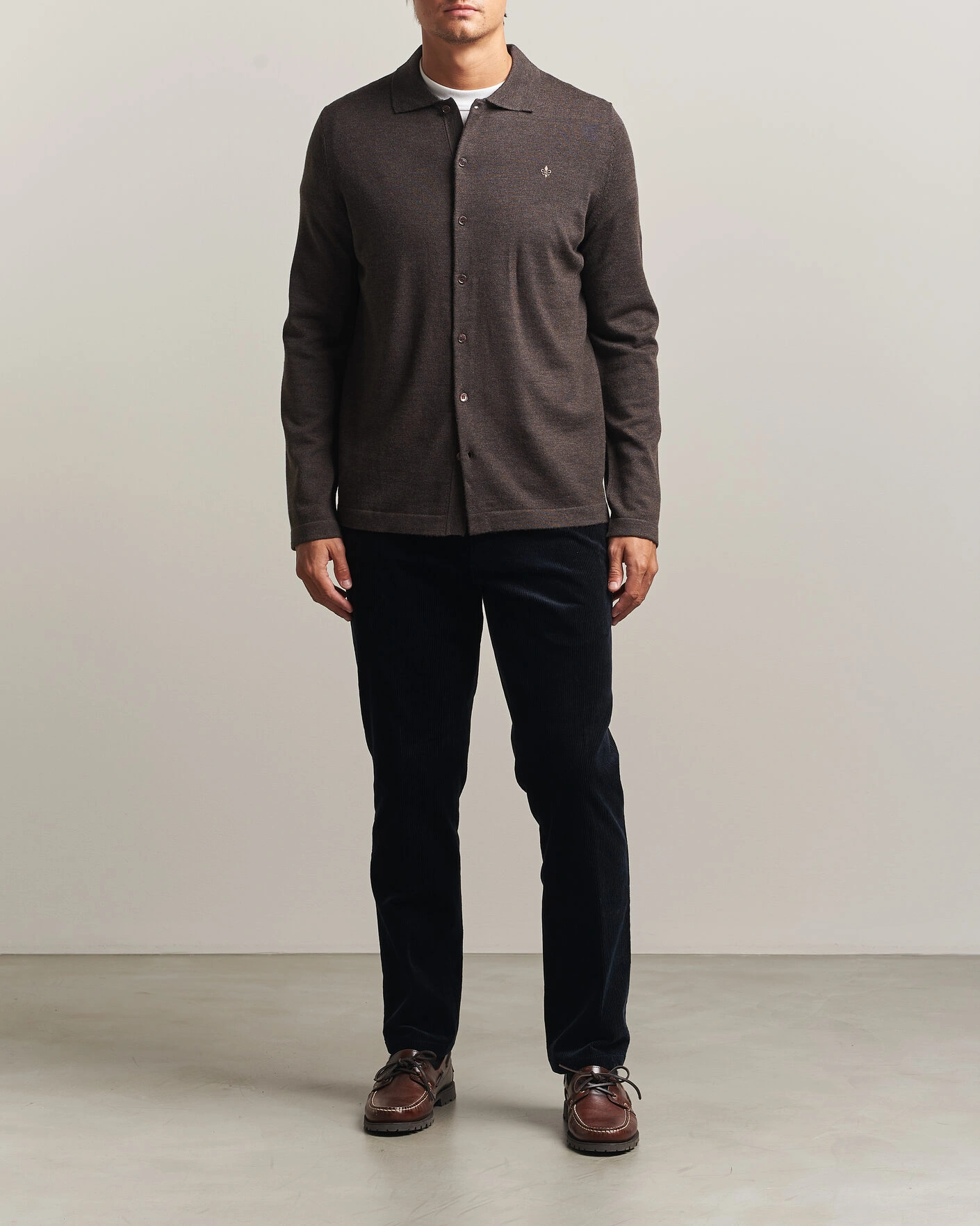 Herr | Skjortor | Morris | Merino Shirt Cardigan Brown