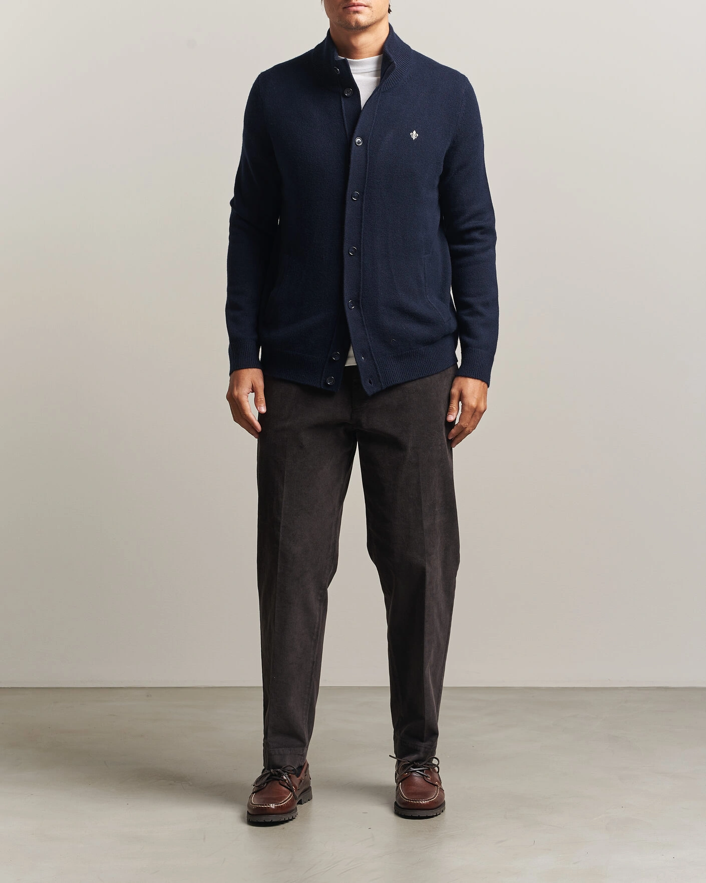 Herr | Tröjor | Morris | Hertford Button Cardigan Navy