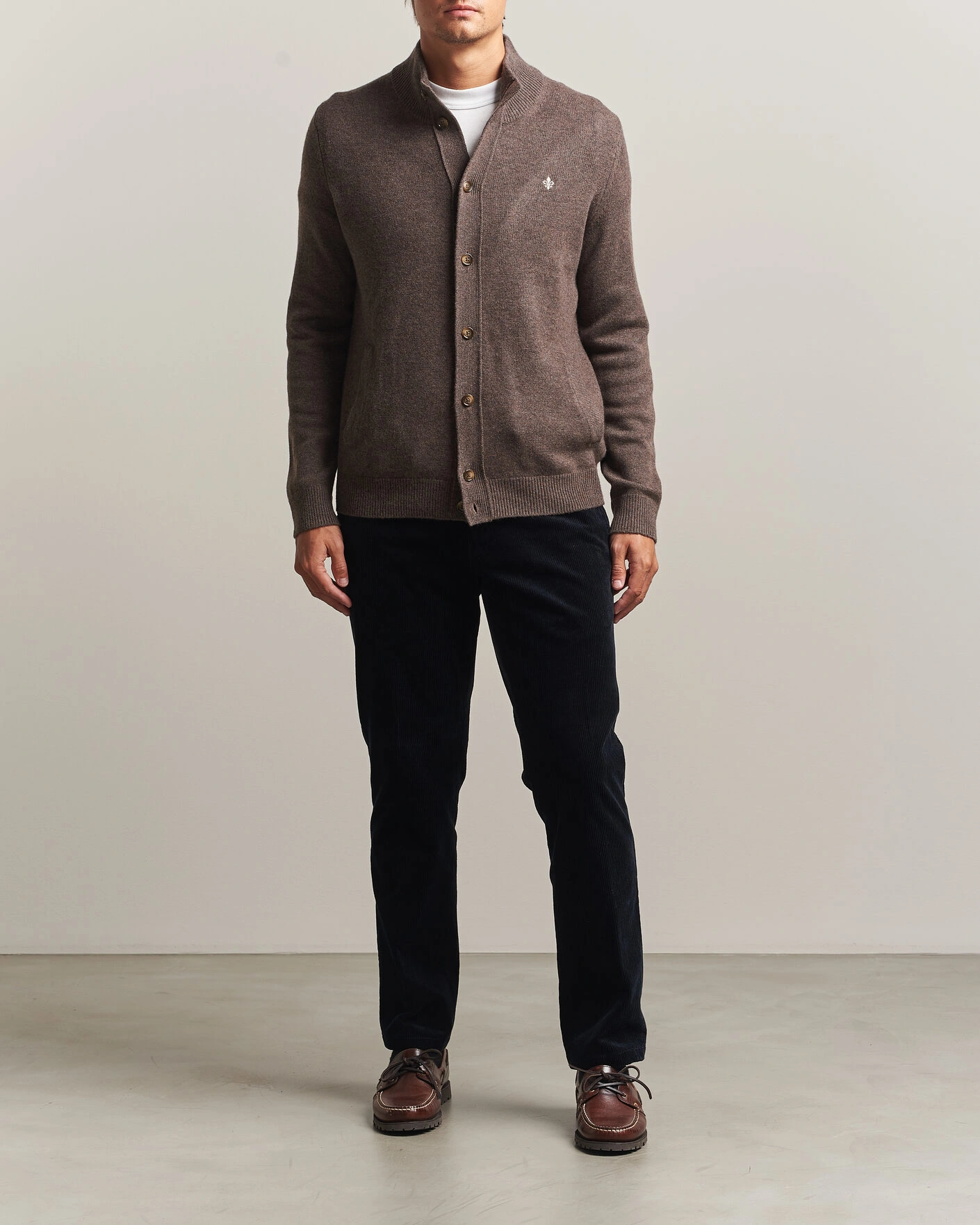 Herr | Tröjor | Morris | Hertford Button Cardigan Brown