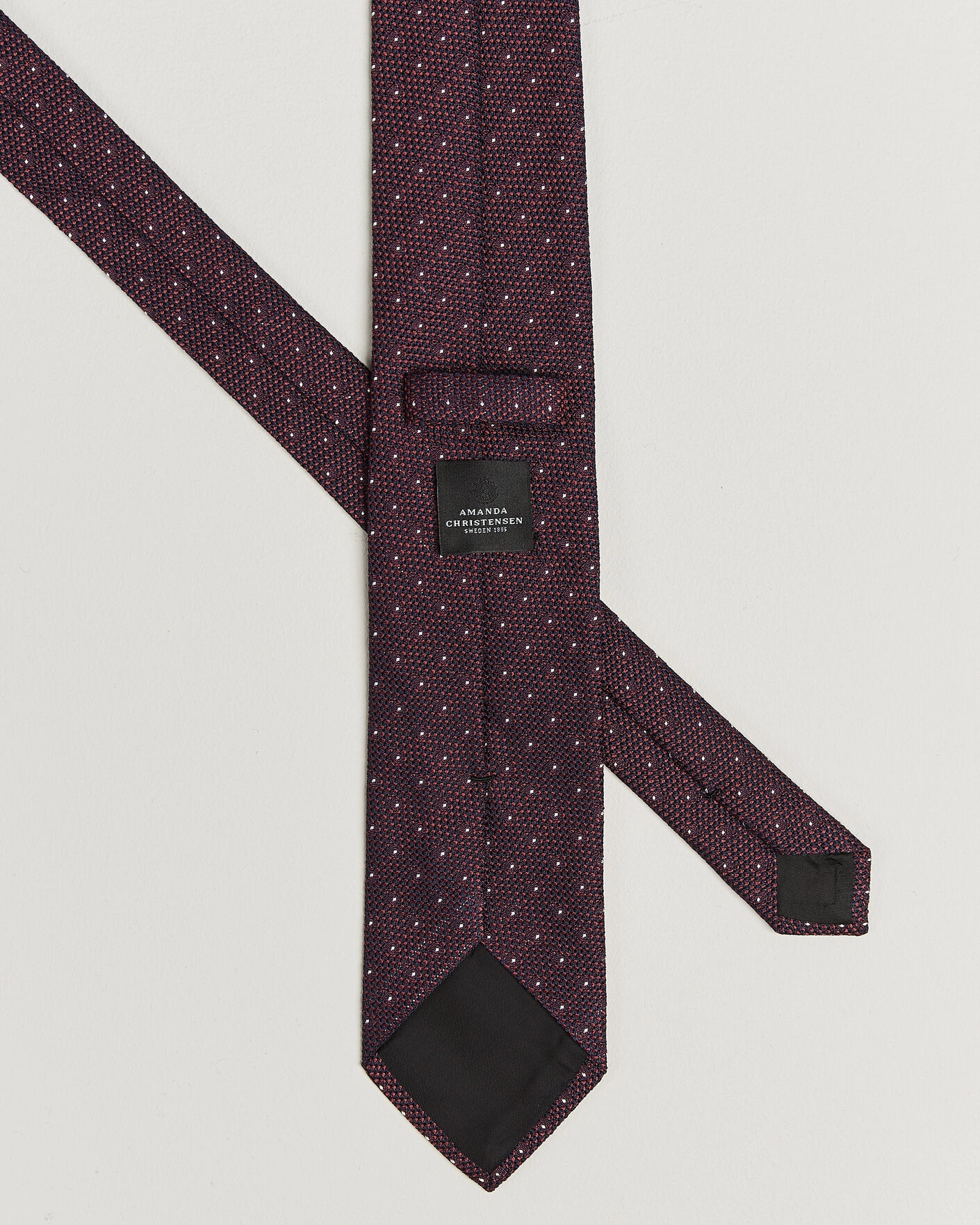 Herr | Slipsar | Amanda Christensen | Silk Grenadine Dot 8cm Tie Wine