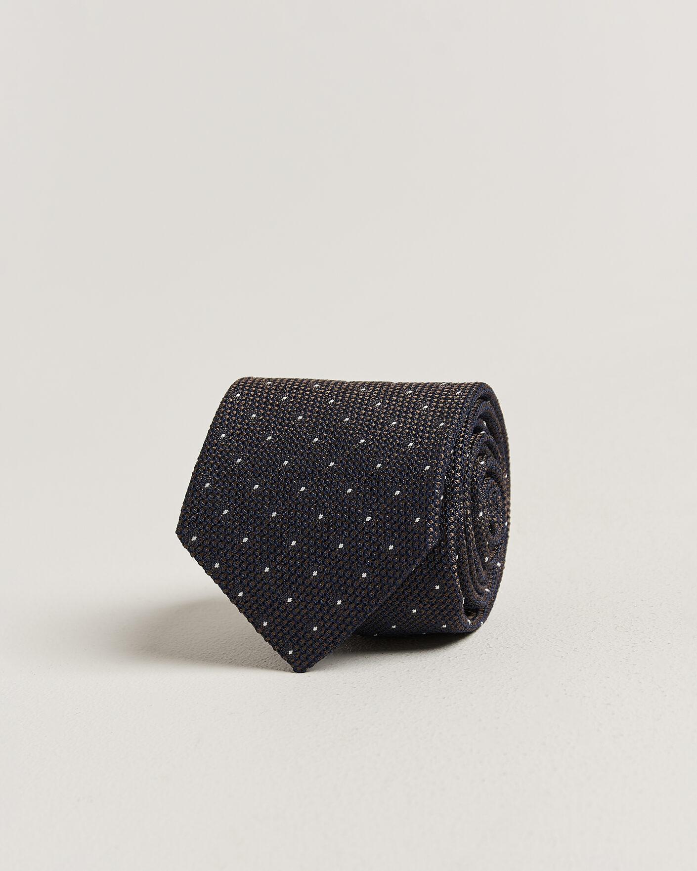 Herr | Slipsar | Amanda Christensen | Silk Grenadine Dot 8cm Tie Brown